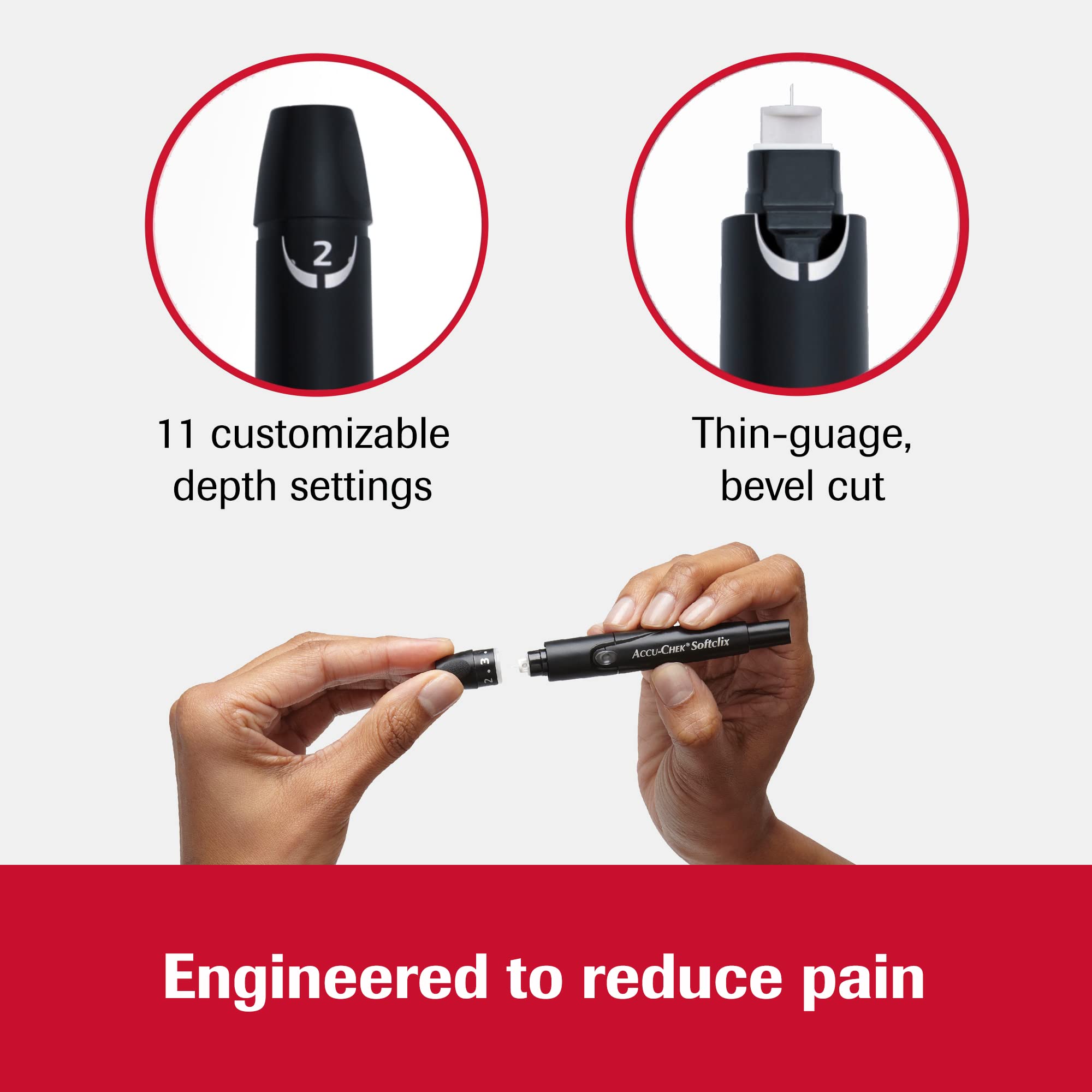 Accu-Chek Softclix Diabetes Lancing Device with 10 Softclix Lancets for Diabetic Blood Glucose Testing (Packaging May Vary)