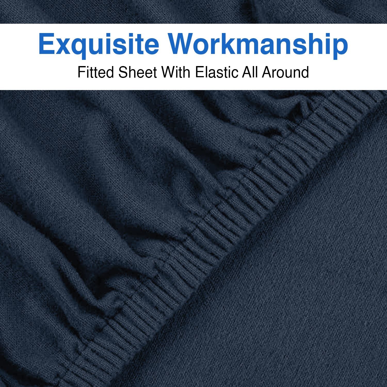 100% Cotton Double Brushed Flannel Sheet Set - 170 GSM Heavyweight, Deep Pockets, Pre-Shrunk & Anti-Pill, All Around Elastic