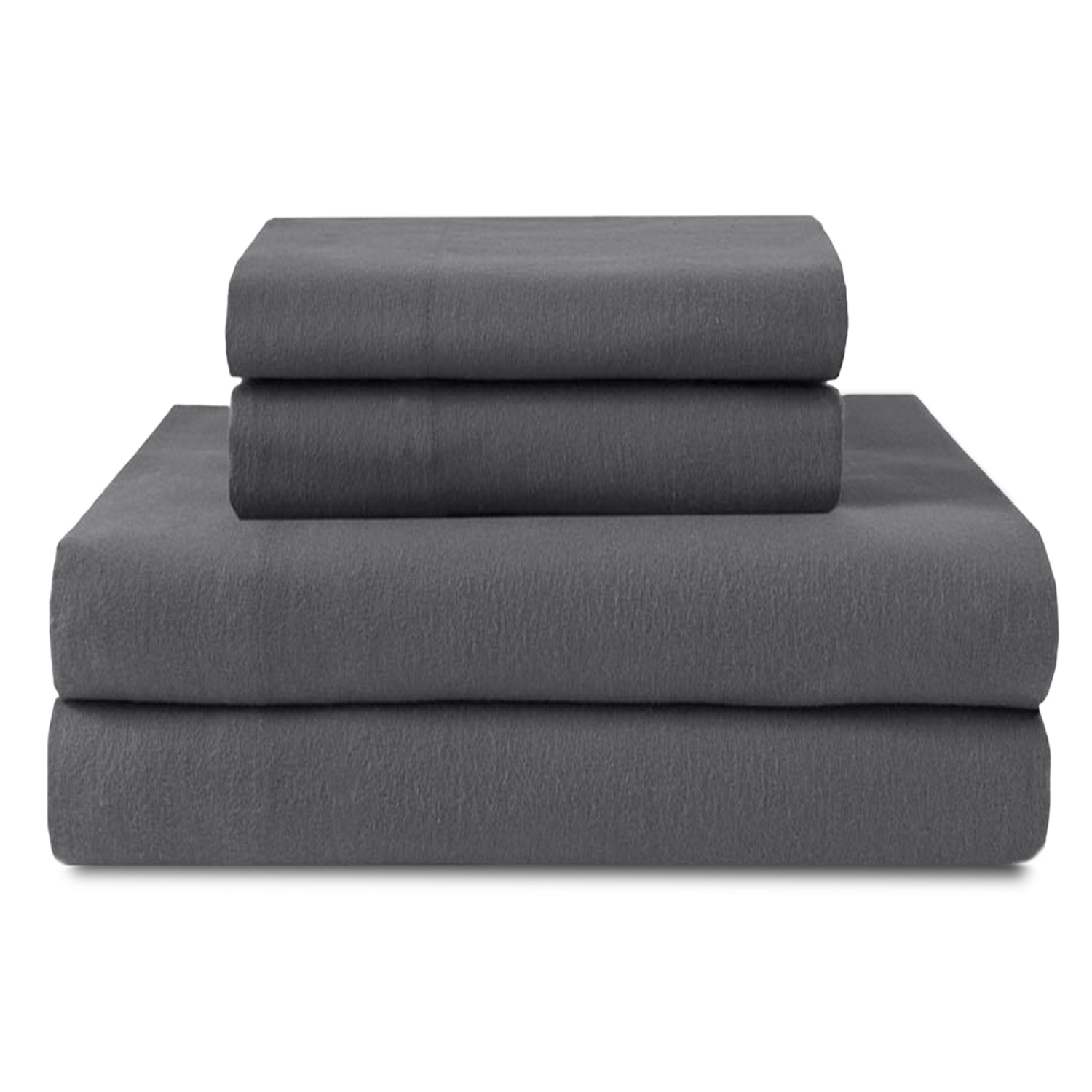 100% Cotton Double Brushed Flannel Sheet Set - 170 GSM Heavyweight, Deep Pockets, Pre-Shrunk & Anti-Pill, All Around Elastic