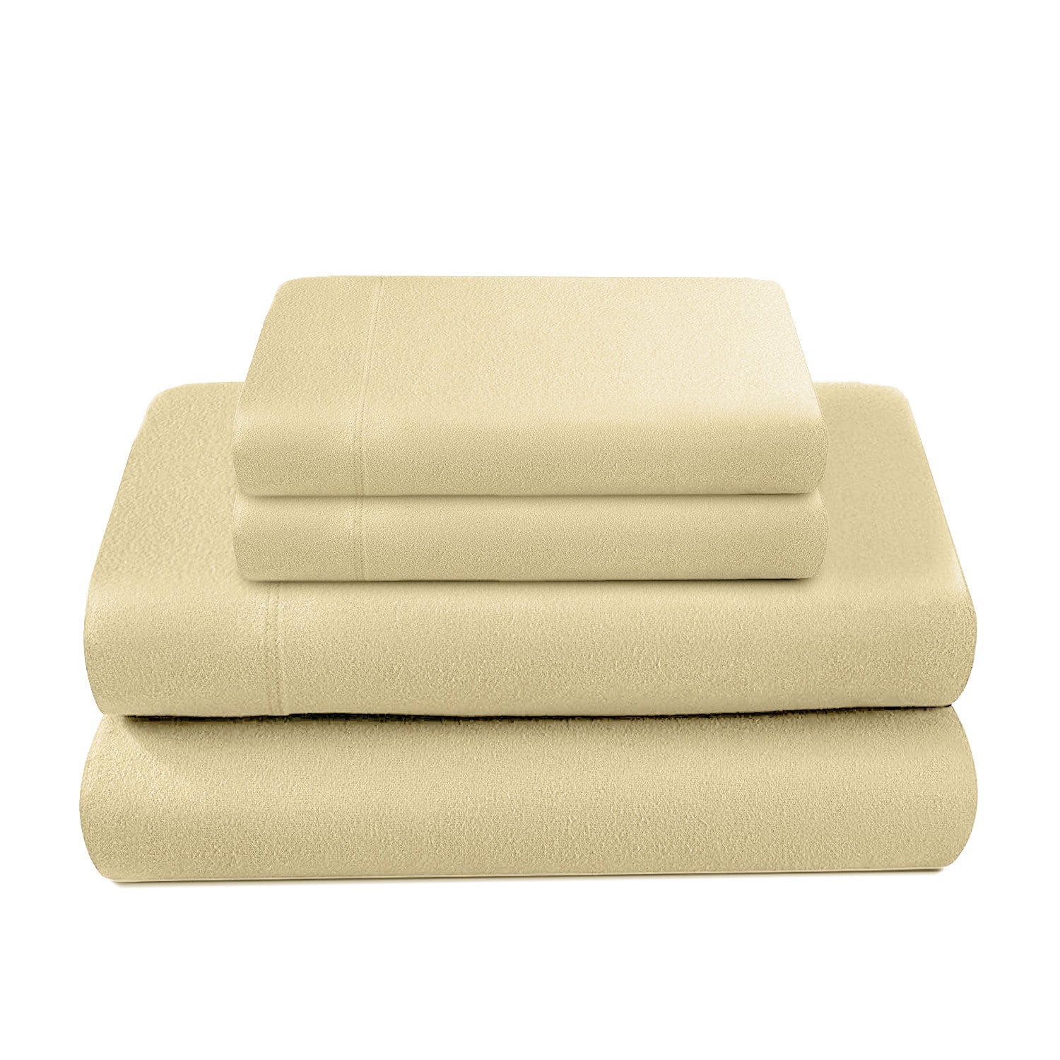 100% Cotton Double Brushed Flannel Sheet Set - 170 GSM Heavyweight, Deep Pockets, Pre-Shrunk & Anti-Pill, All Around Elastic
