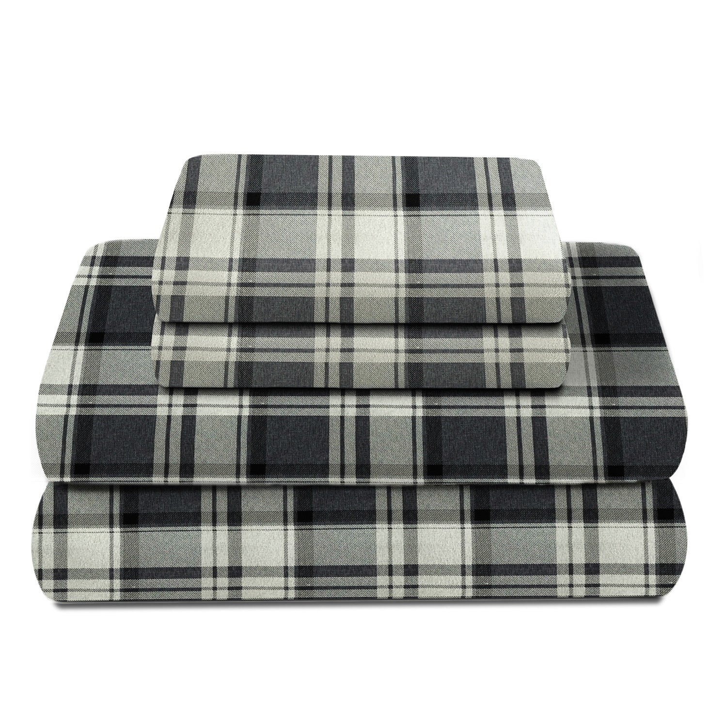 100% Cotton Double Brushed Flannel Sheet Set - 170 GSM Heavyweight, Deep Pockets, Pre-Shrunk & Anti-Pill, All Around Elastic