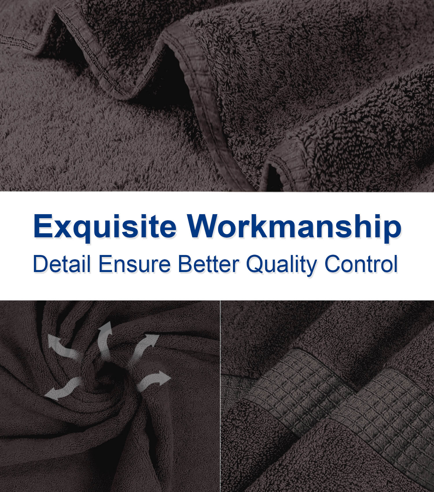 Lavish Touch 100% Cotton Melrose Hand Towels Set Pack of 6 - Zenvias