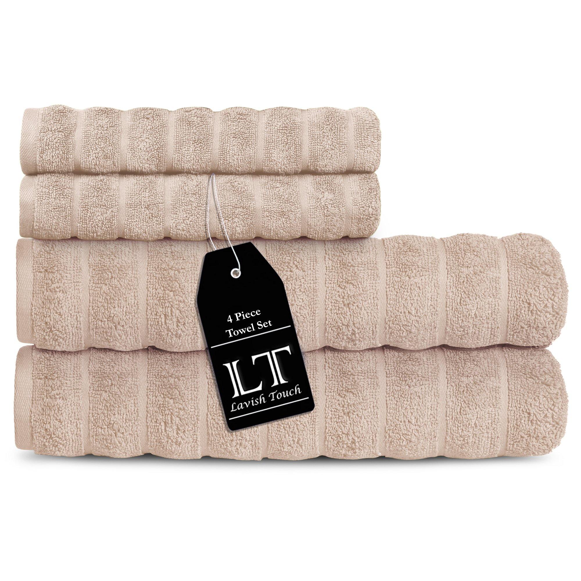Lavish Touch 100% Cotton 650 GSM Towel Set 4 Pcs - Zenvias