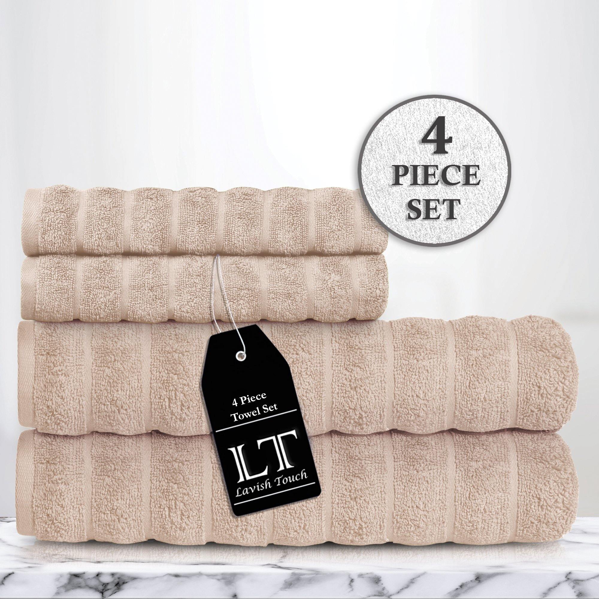 Lavish Touch 100% Cotton 650 GSM Towel Set 4 Pcs - Zenvias