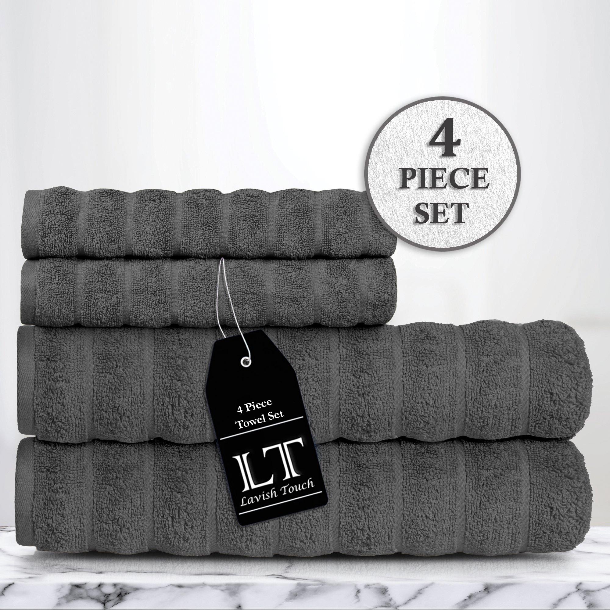 Lavish Touch 100% Cotton 650 GSM Towel Set 4 Pcs - Zenvias