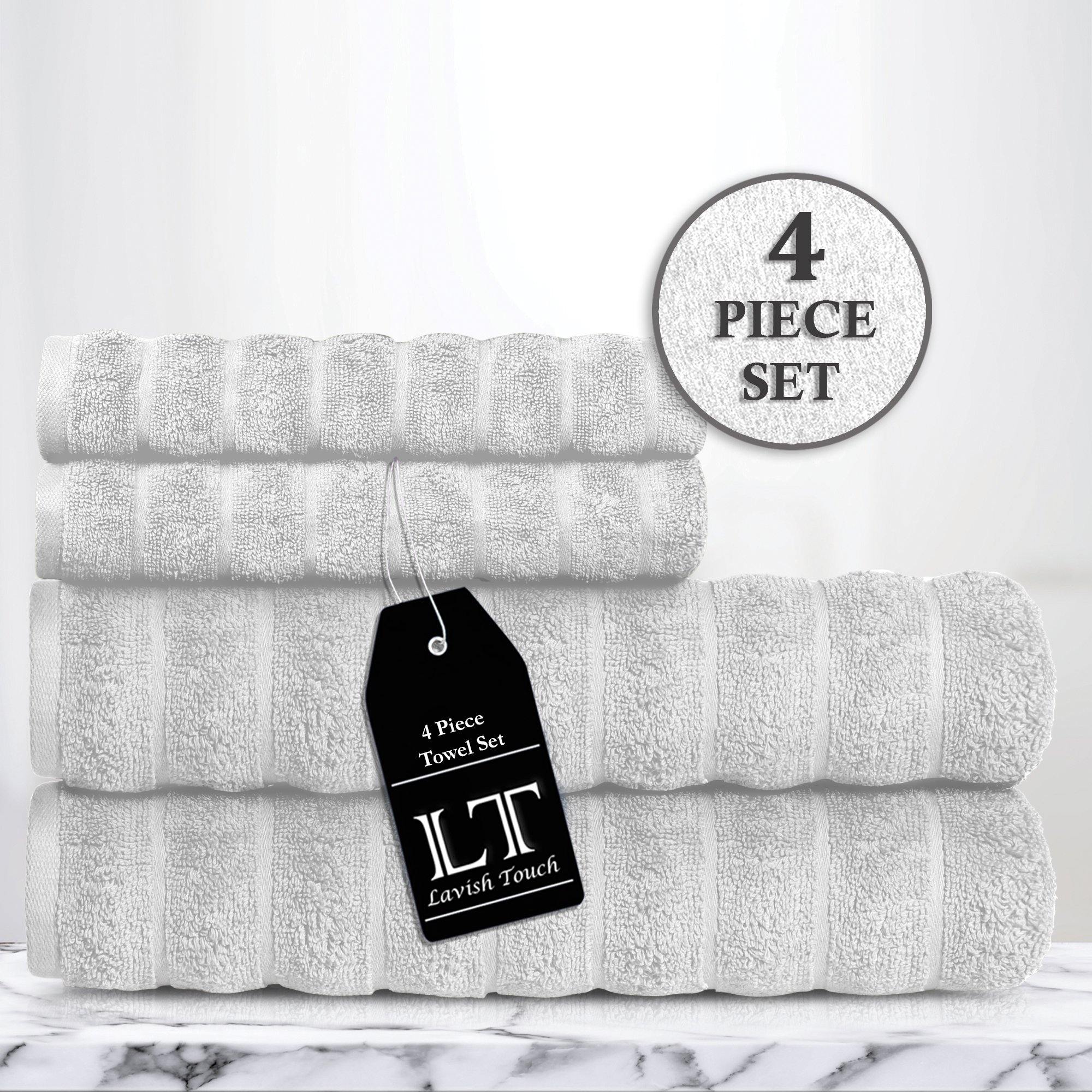 Lavish Touch 100% Cotton 650 GSM Towel Set 4 Pcs - Zenvias