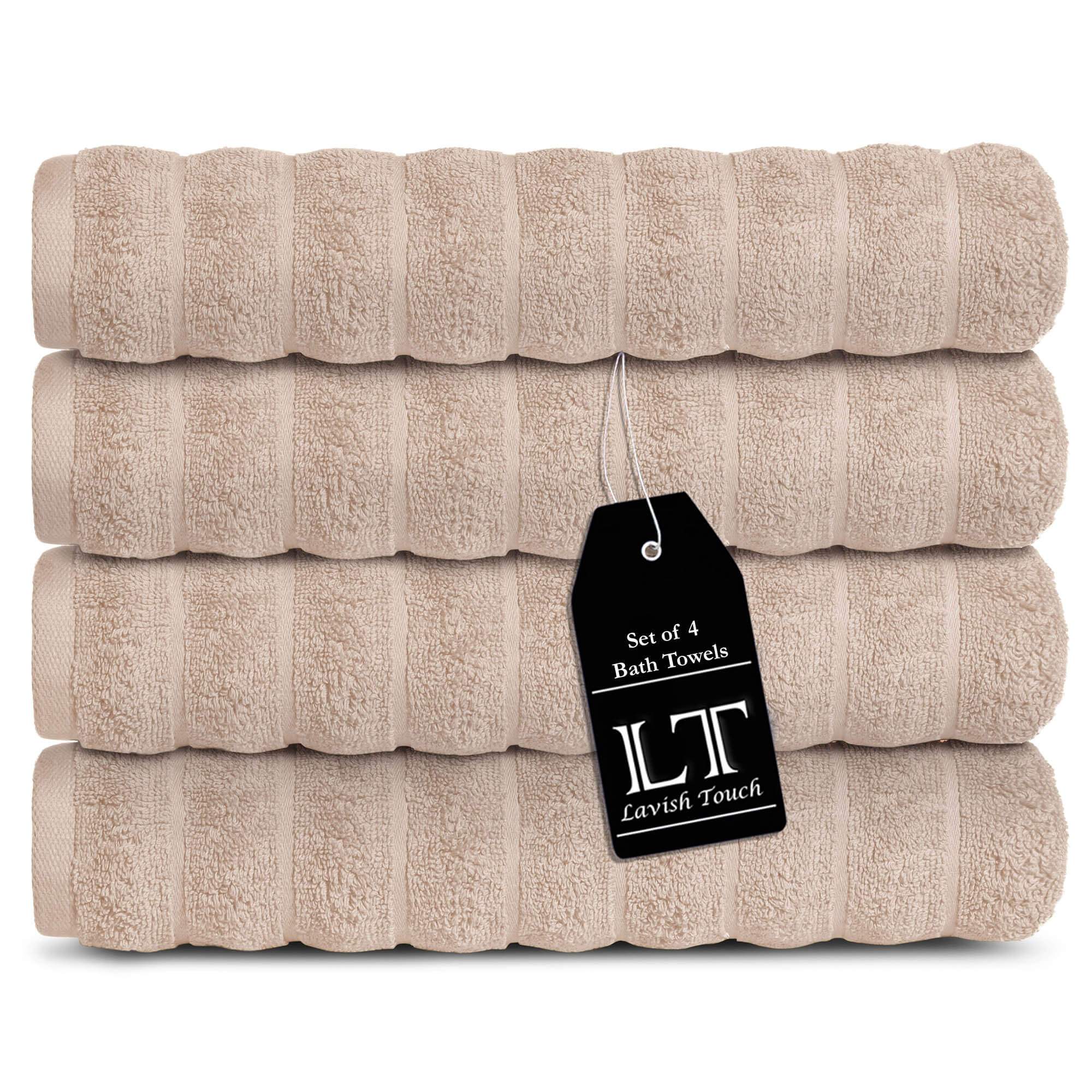 Lavish Touch 100% Cotton 650 GSM Bath Towels Pack of 4 - Zenvias