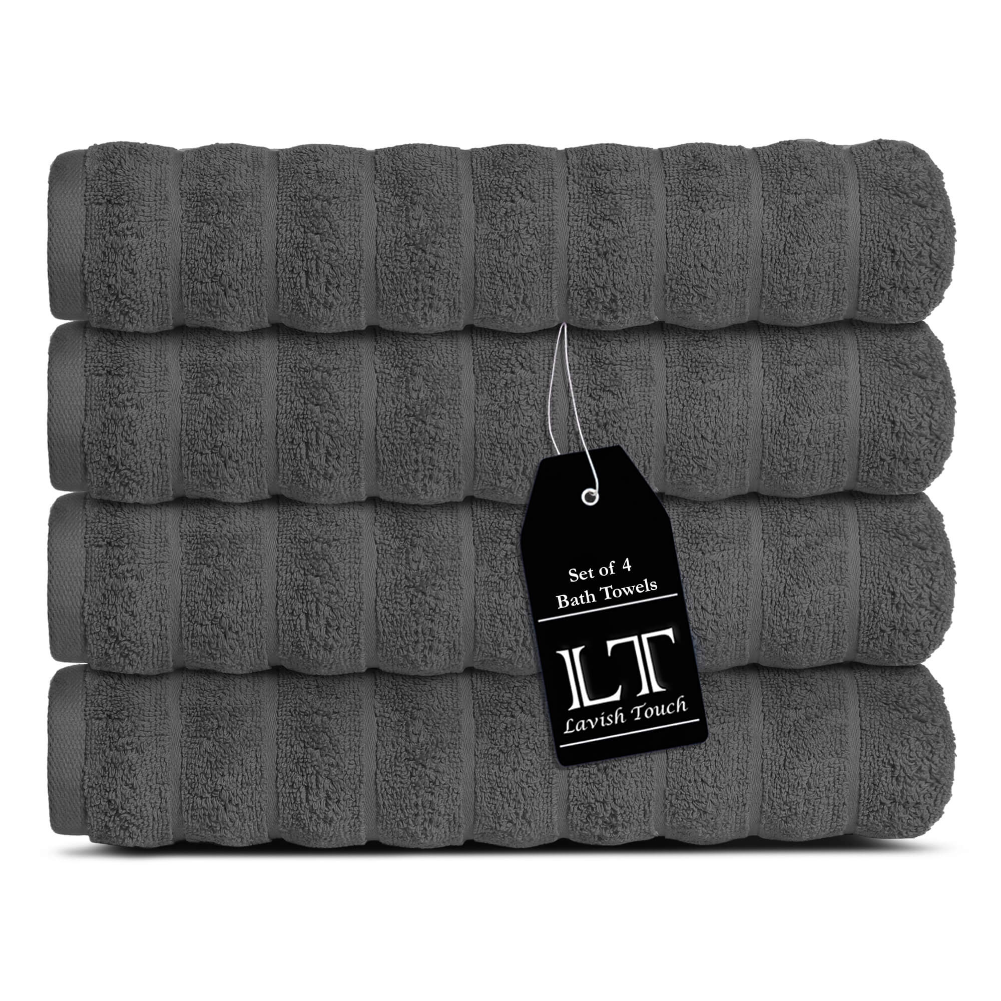 Lavish Touch 100% Cotton 650 GSM Bath Towels Pack of 4 - Zenvias