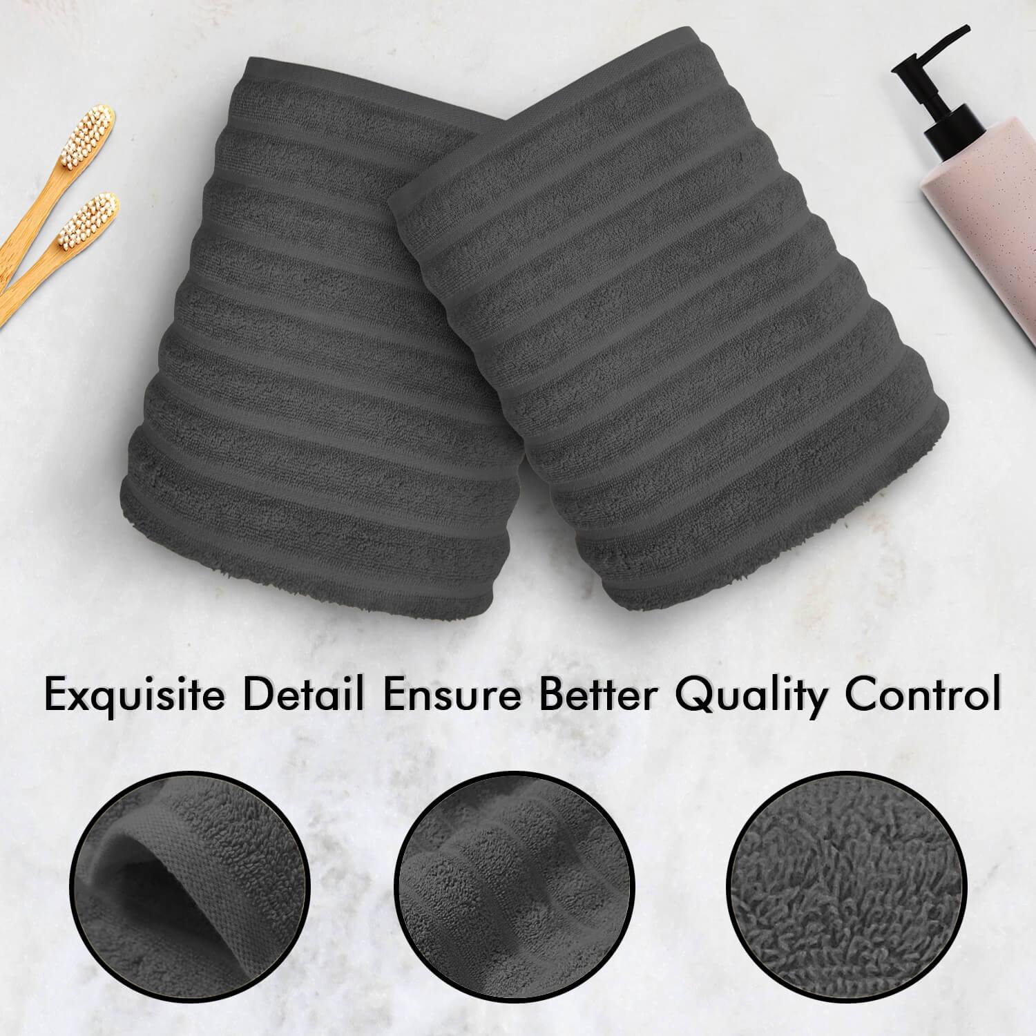 Lavish Touch 100% Cotton 650 GSM Bath Towels Pack of 4 - Zenvias