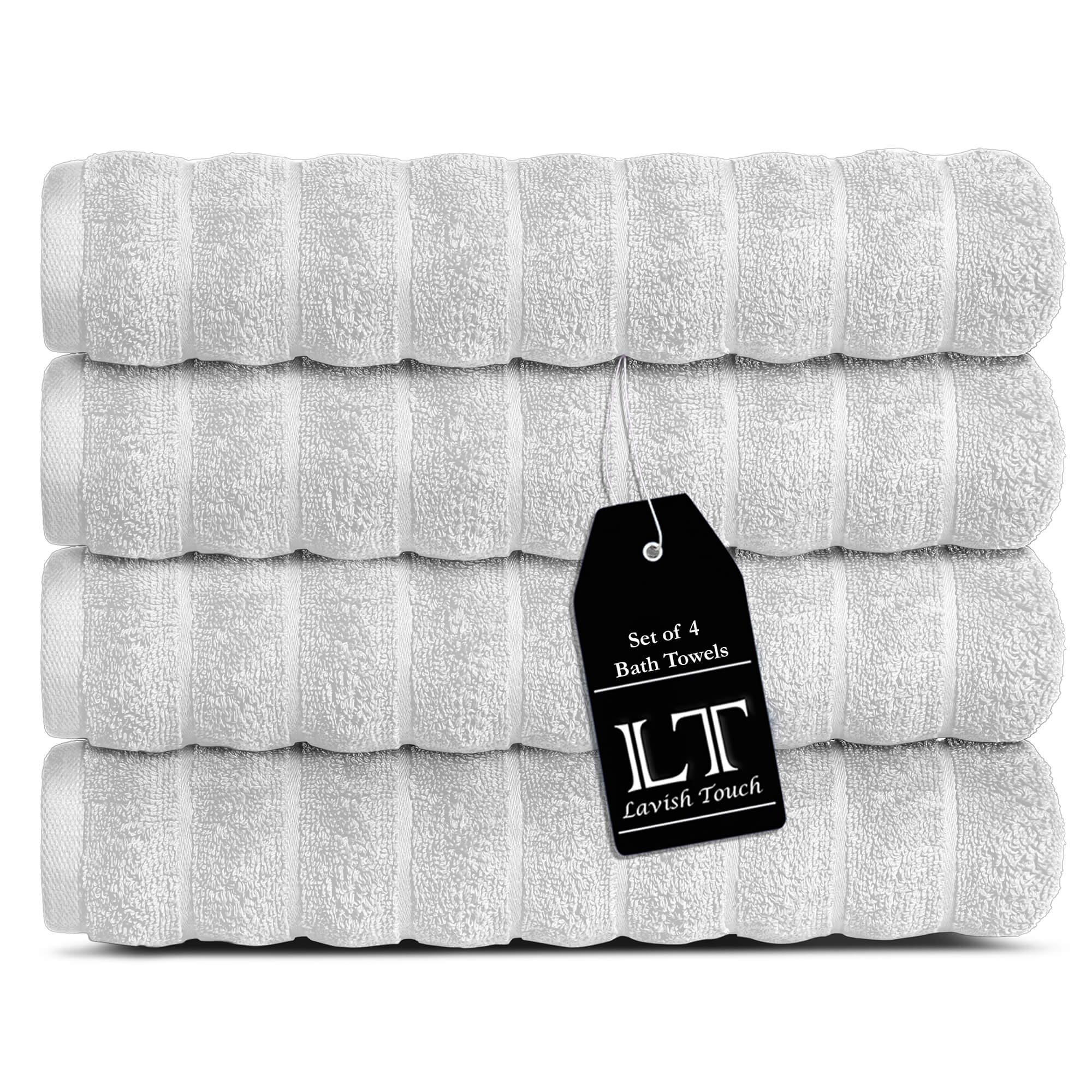 Lavish Touch 100% Cotton 650 GSM Bath Towels Pack of 4 - Zenvias