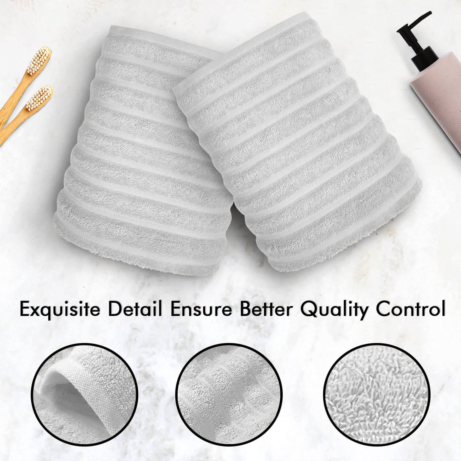 Lavish Touch 100% Cotton 650 GSM Bath Towels Pack of 4 - Zenvias