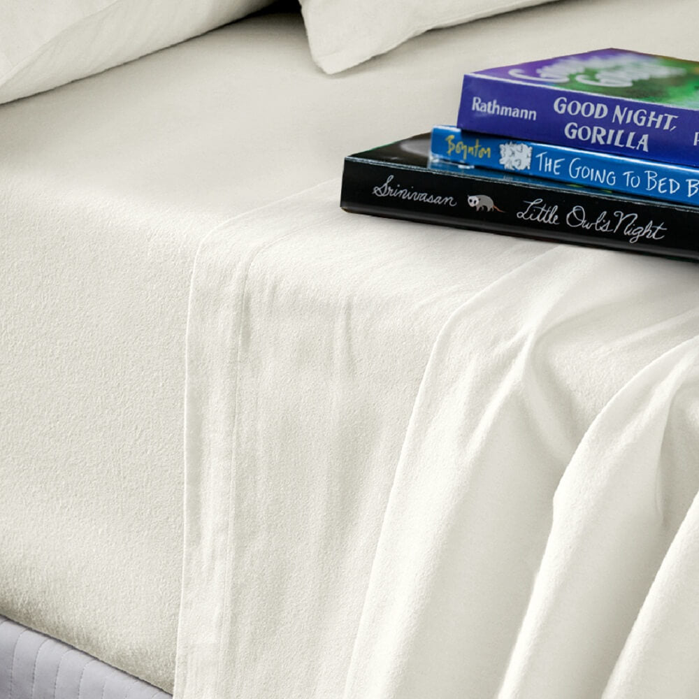 Lavish Touch 100% Cotton Microflannel Queen Sheet Set 4 Pcs - Zenvias