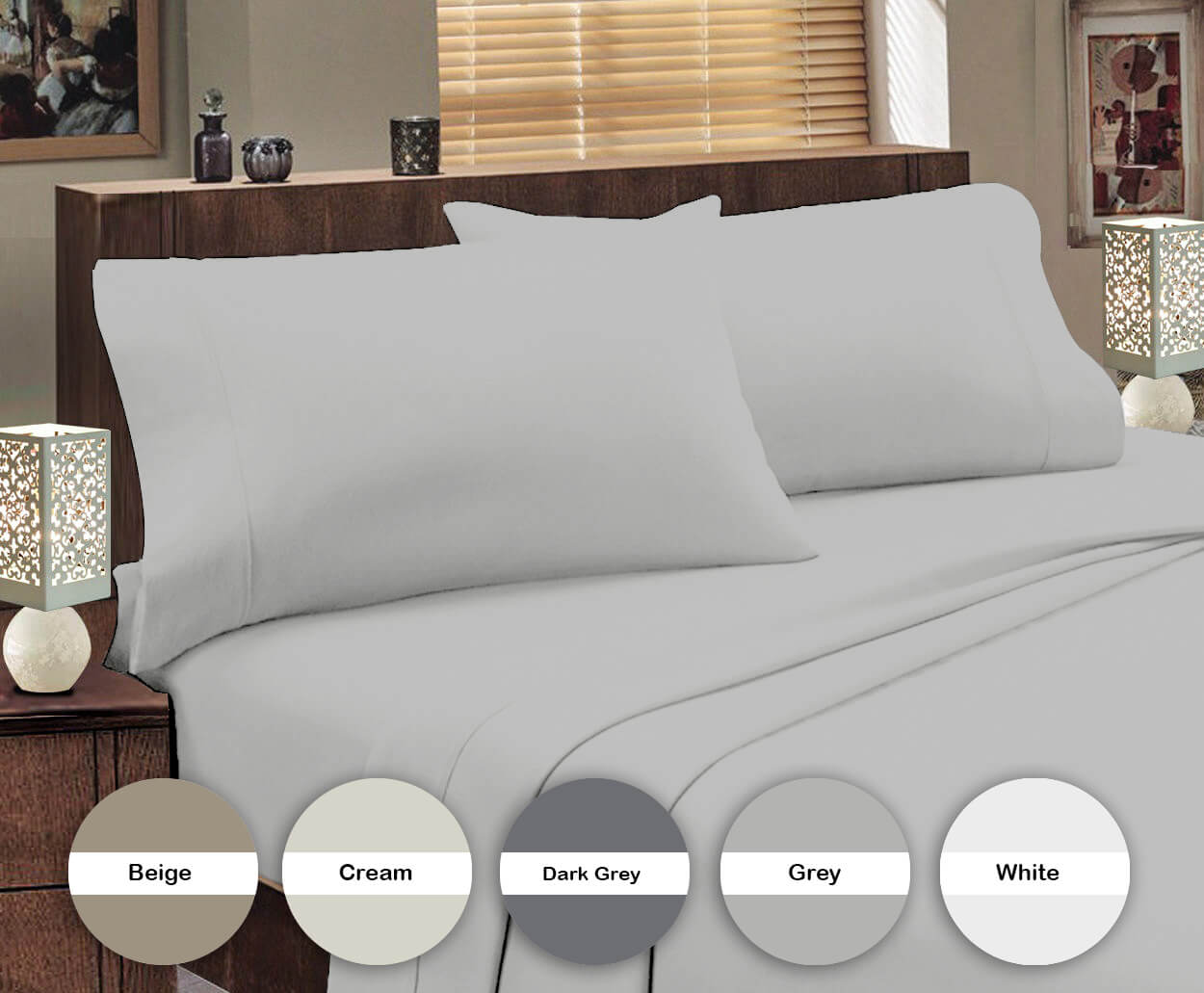 Lavish Touch 100% Cotton Microflannel Queen Sheet Set 4 Pcs - Zenvias