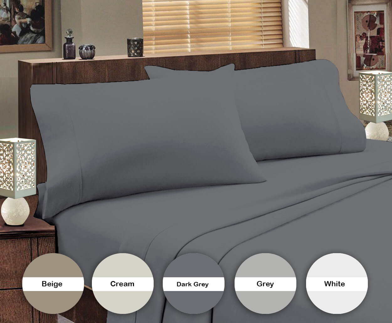 Lavish Touch 100% Cotton Microflannel Queen Sheet Set 4 Pcs - Zenvias