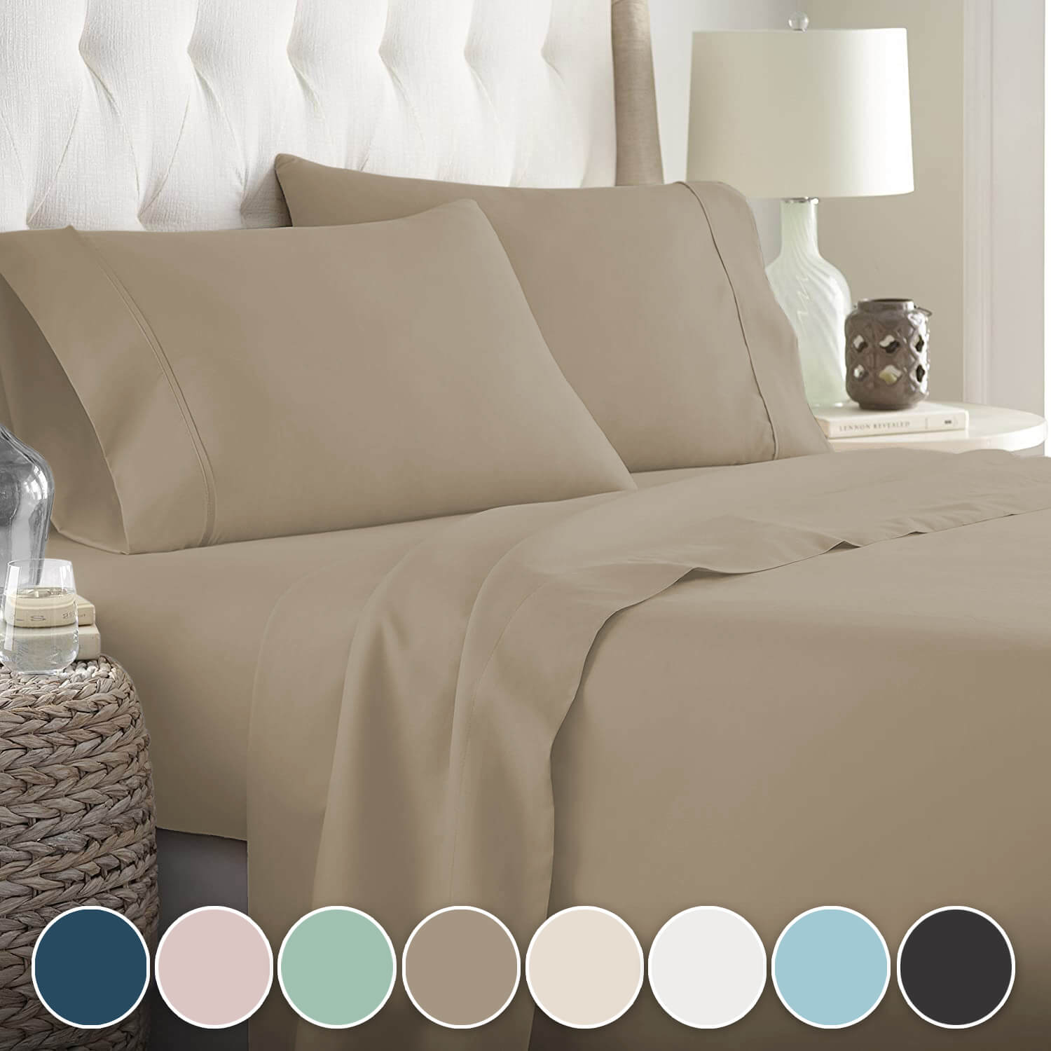 Lavish Touch 100% Cotton Flannel Queen Sheet Set Pack of 4 - Zenvias