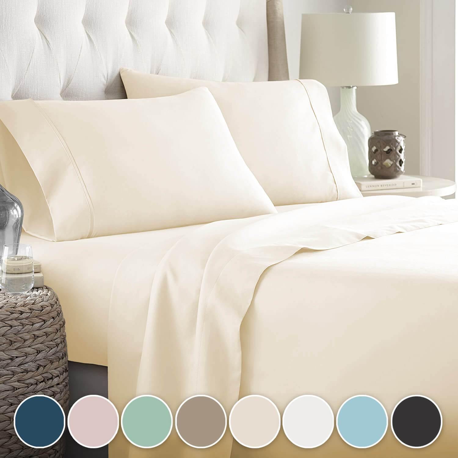 Lavish Touch 100% Cotton Flannel Queen Sheet Set Pack of 4 - Zenvias