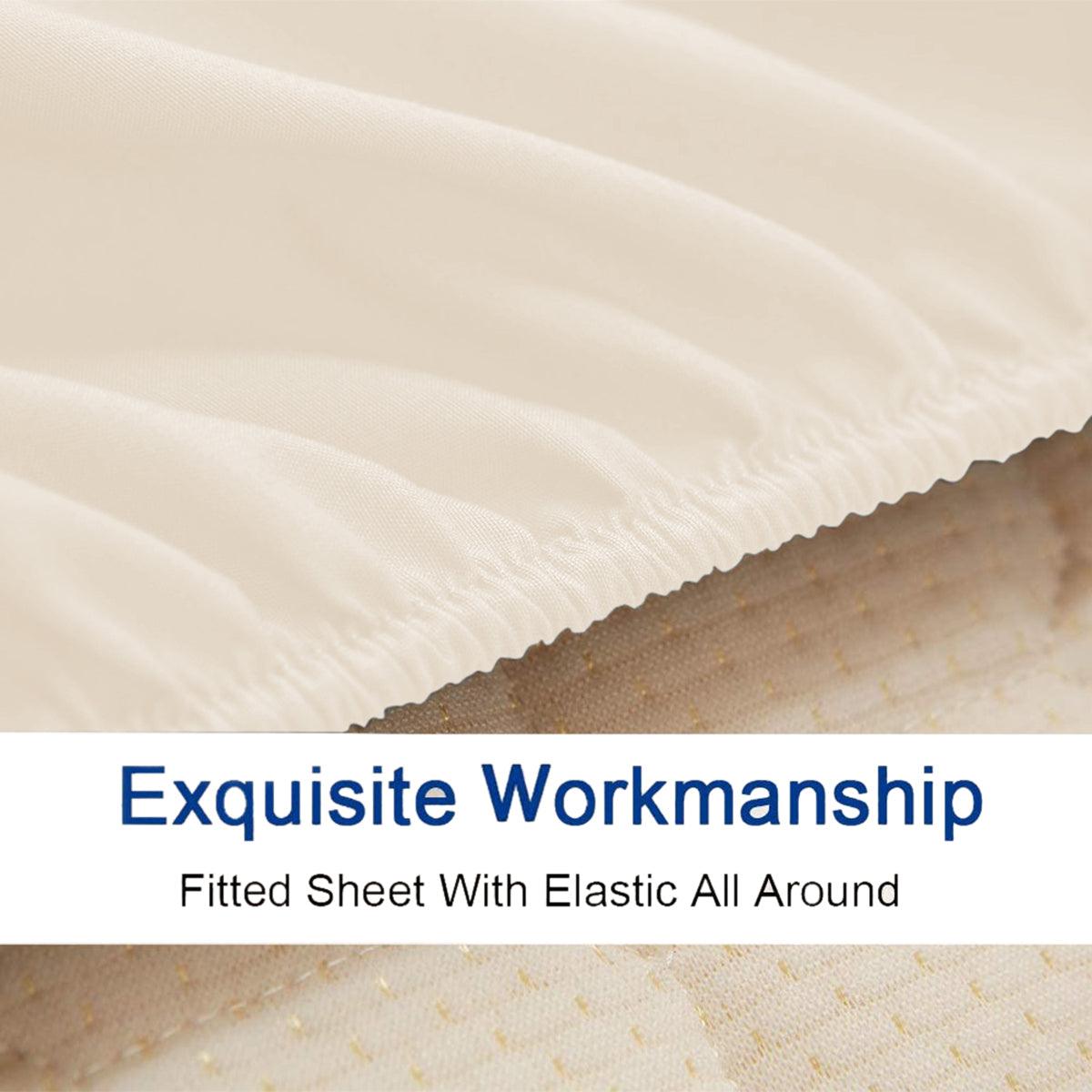 Lavish Touch 100% Cotton Mega King Bed 4pc Sheet Set - Mushroom - Zenvias