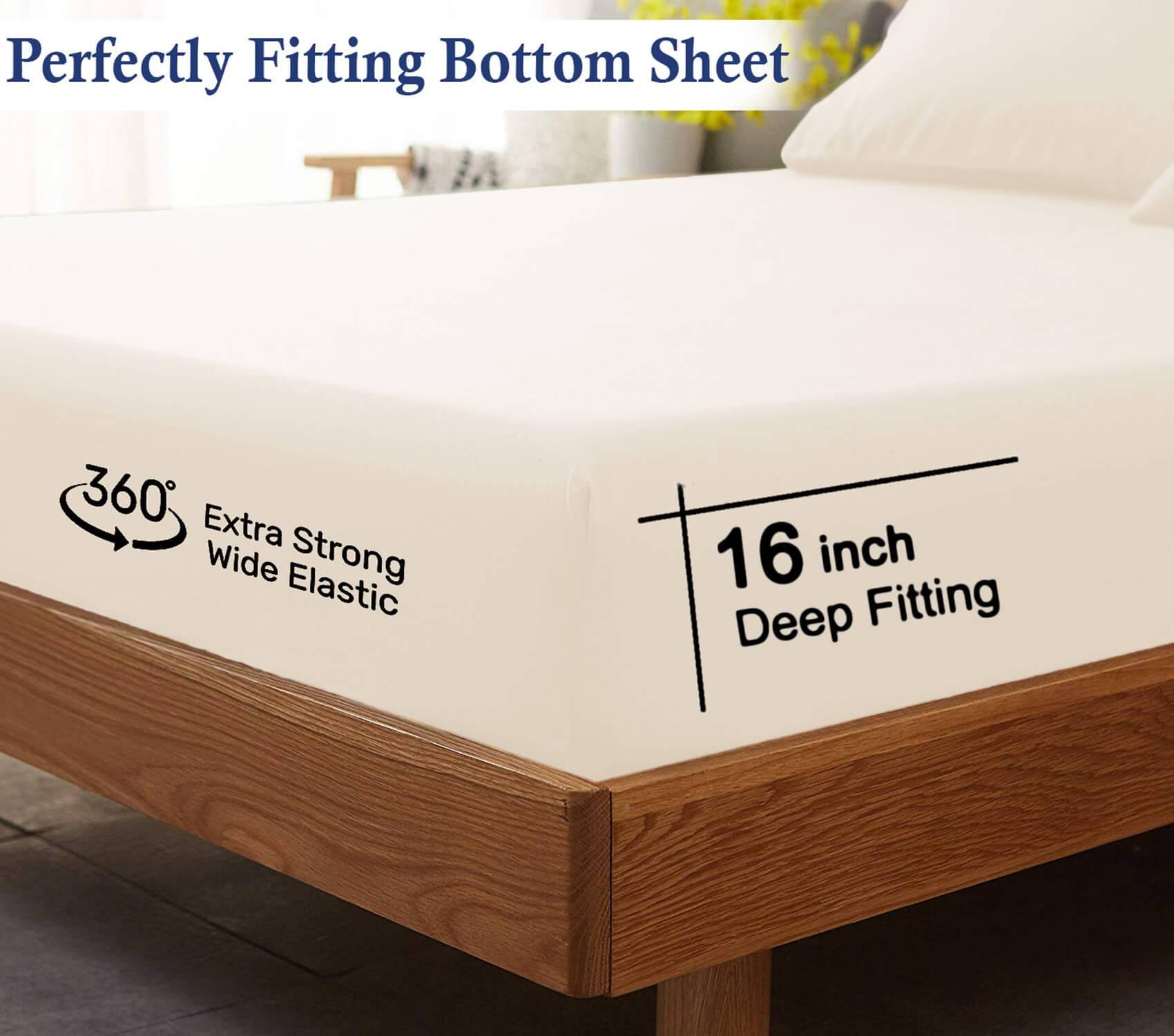 Lavish Touch 100% Cotton Flannel Queen Sheet Set Pack of 4 - Zenvias