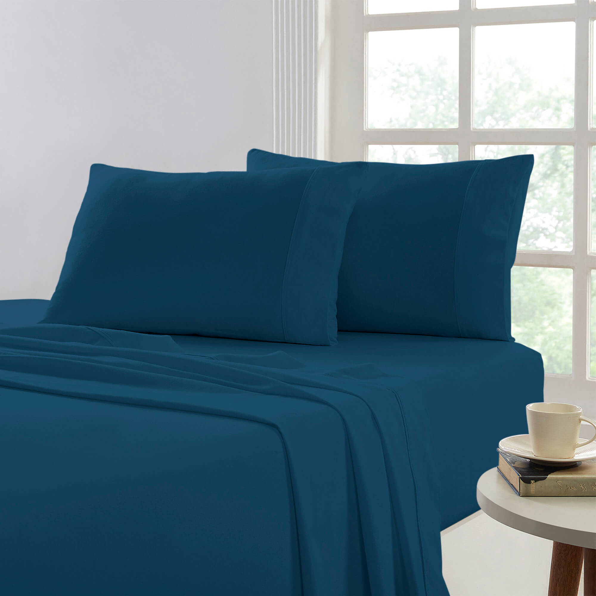 Lavish Touch 100% Cotton Flannel Queen Sheet Set Pack of 4 - Zenvias