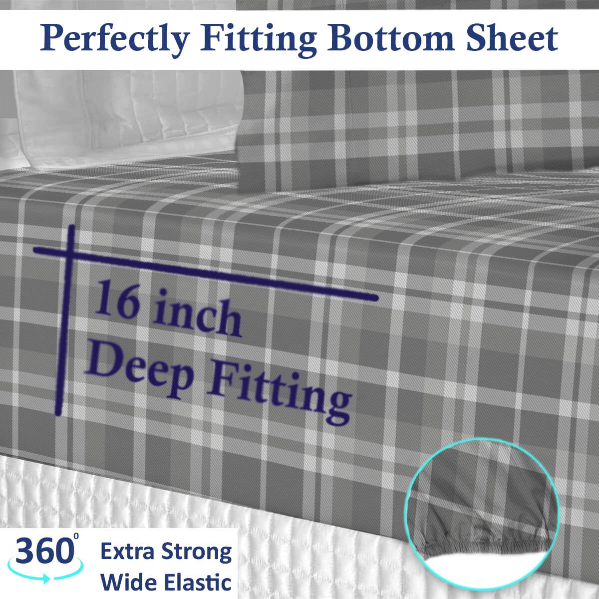 Lavish Touch 100% Cotton Flannel Queen Sheet Set Pack of 4 - Zenvias