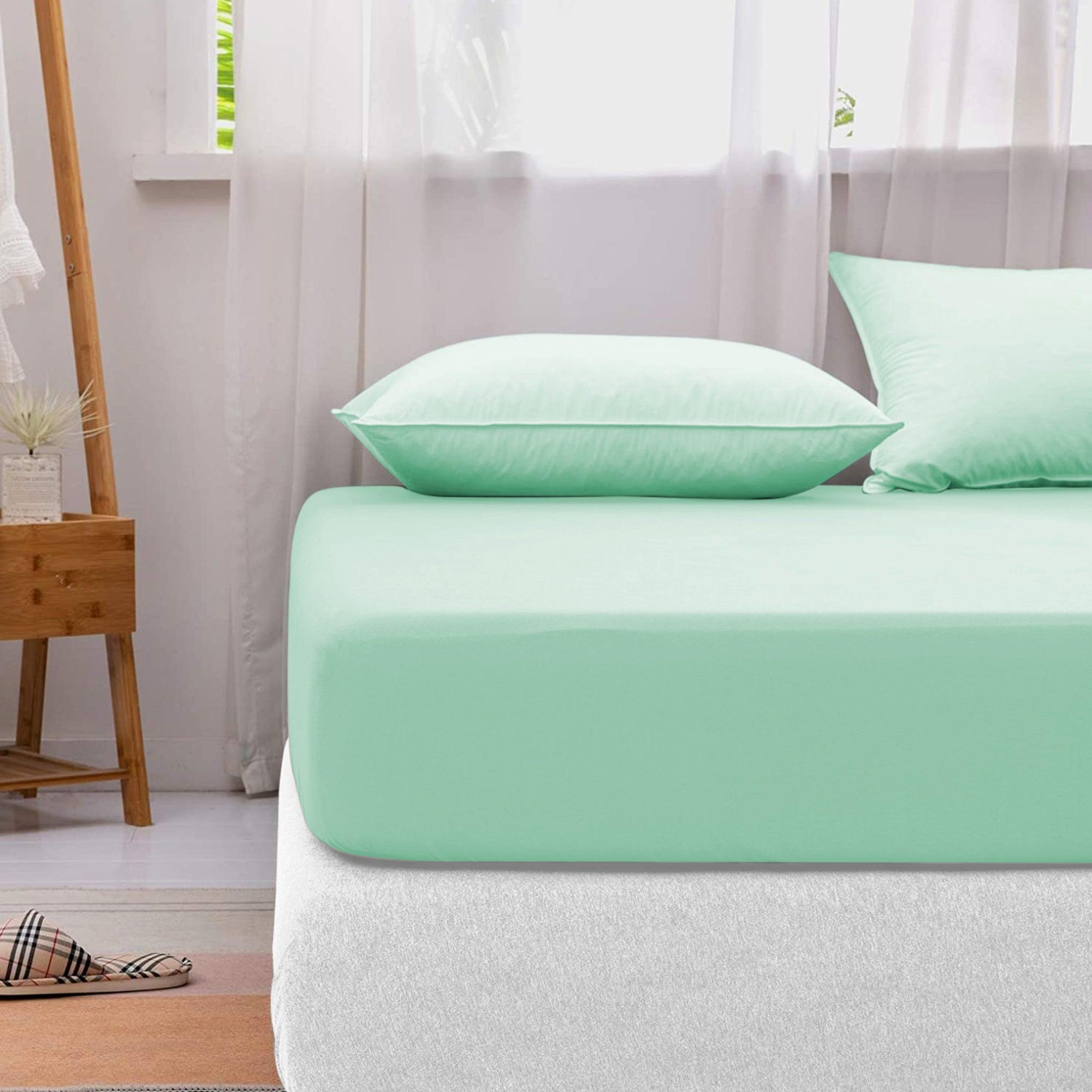 Lavish Touch 100% Cotton Mega King Bed 4pc Sheet Set - Mint - Zenvias
