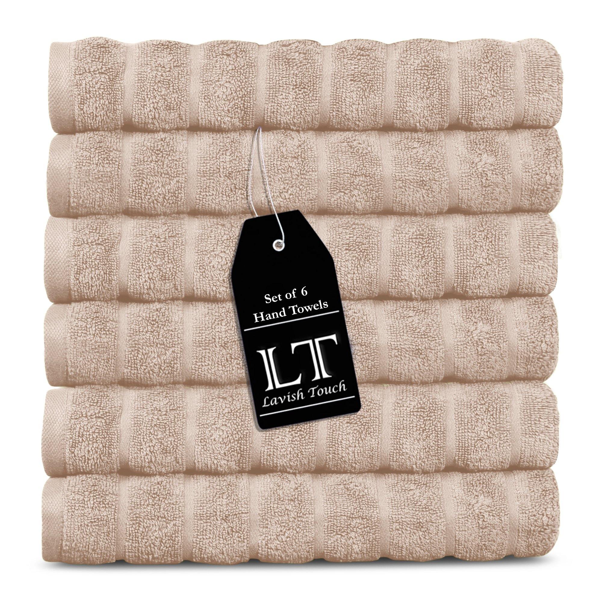 Lavish Touch 100% Cotton 600 GSM Hand Towels 6 Pcs - Zenvias