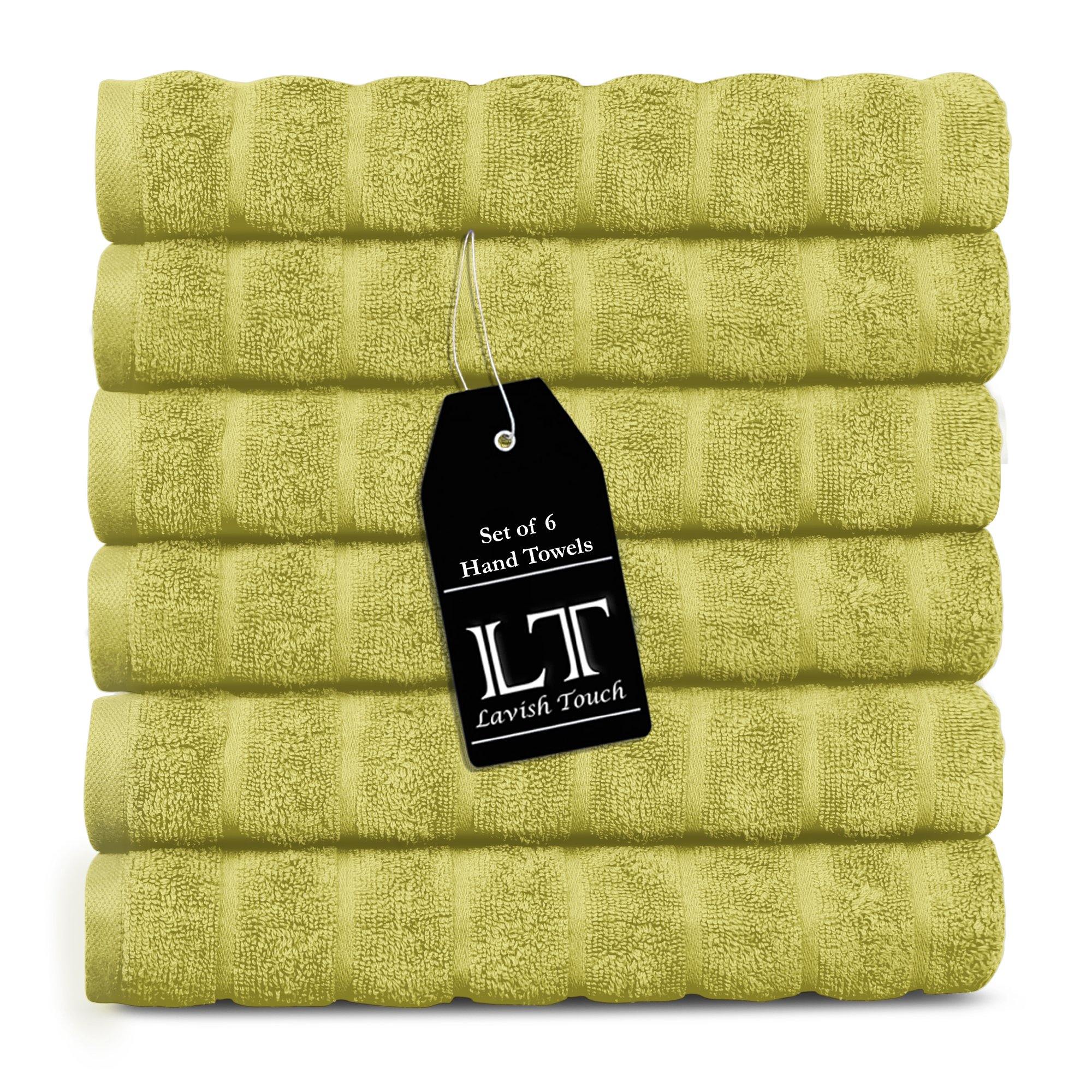 Lavish Touch 100% Cotton 600 GSM Hand Towels 6 Pcs - Zenvias
