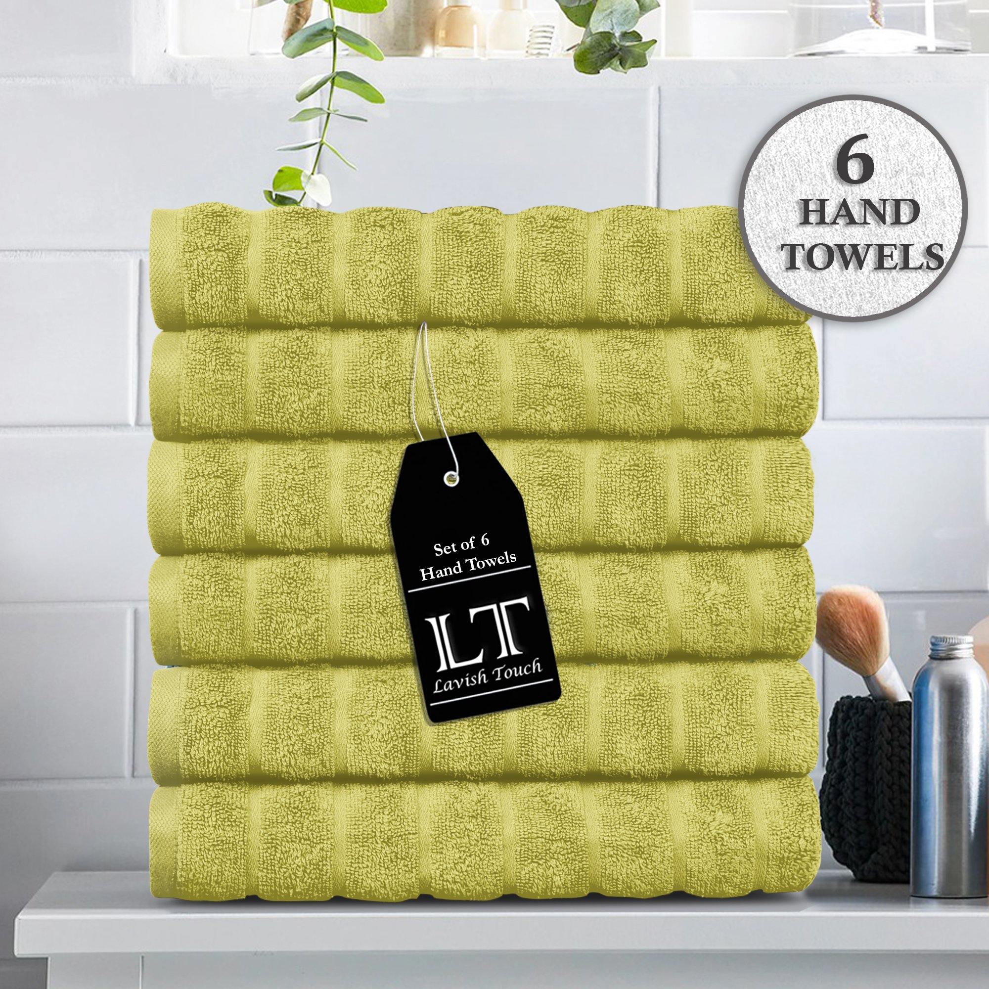 Lavish Touch 100% Cotton 600 GSM Hand Towels 6 Pcs - Zenvias
