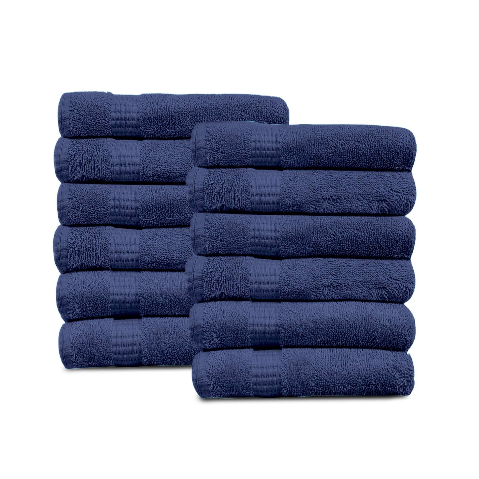 Lavish Touch 100% Cotton 600 GSM Melrose Pack of 12 Wash Towels - Zenvias