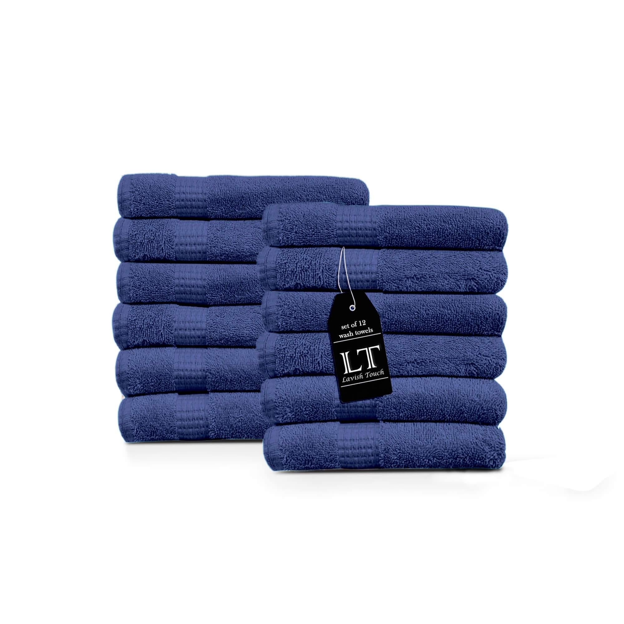 Lavish Touch 100% Cotton 600 GSM Melrose Pack of 12 Wash Towels - Zenvias