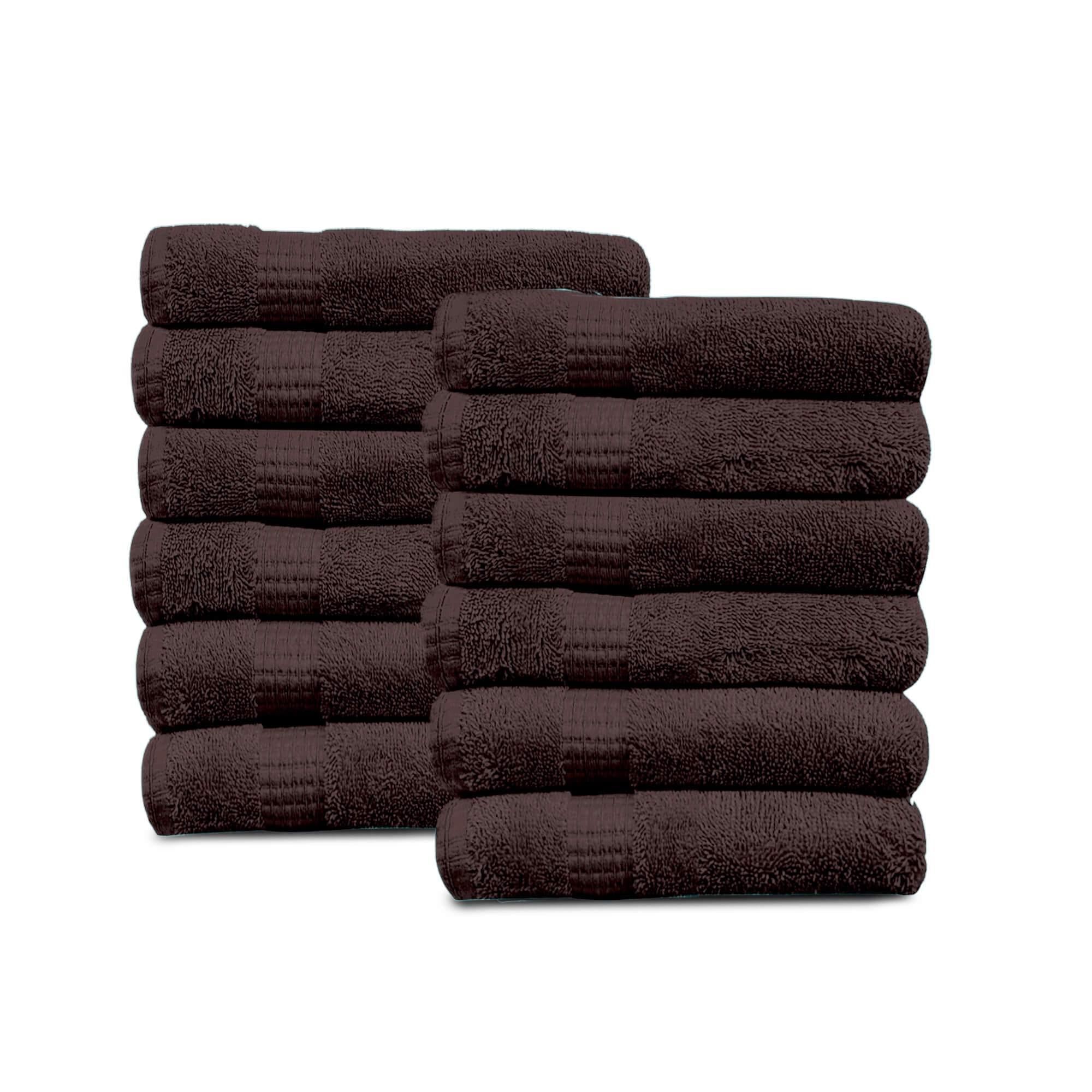 Lavish Touch 100% Cotton 600 GSM Melrose Pack of 12 Wash Towels - Zenvias