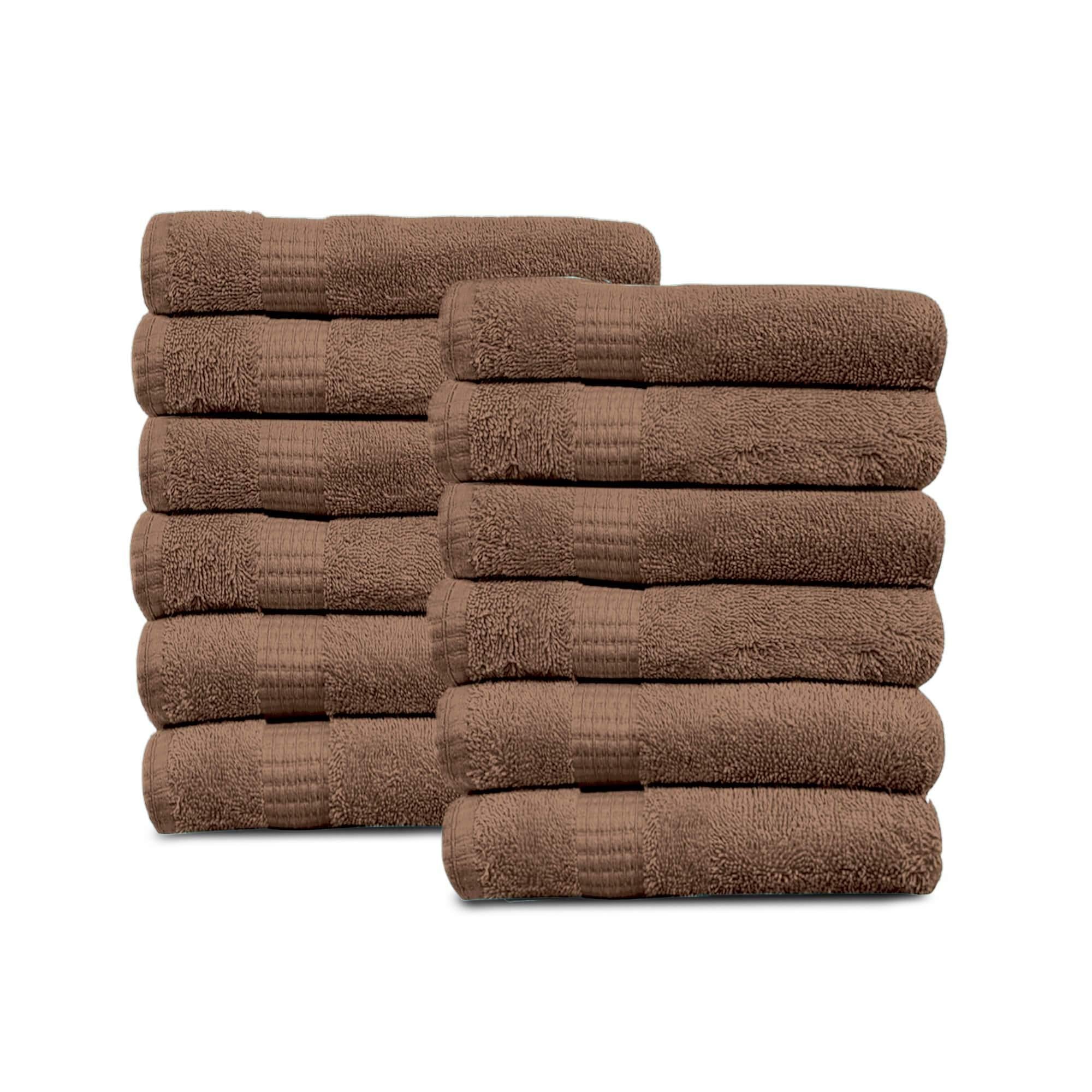 Lavish Touch 100% Cotton 600 GSM Melrose Pack of 12 Wash Towels - Zenvias