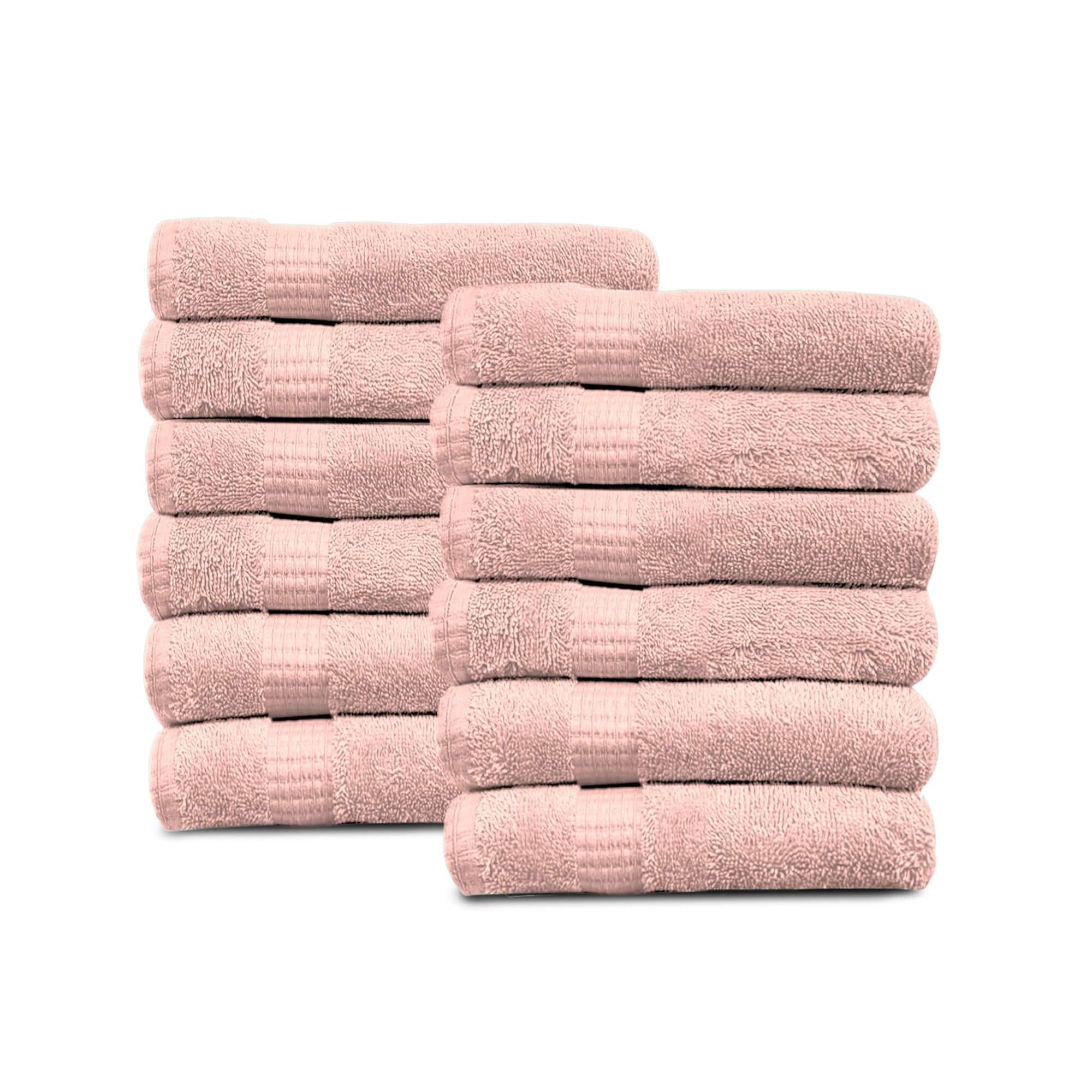 Lavish Touch 100% Cotton 600 GSM Melrose Pack of 12 Wash Towels - Zenvias