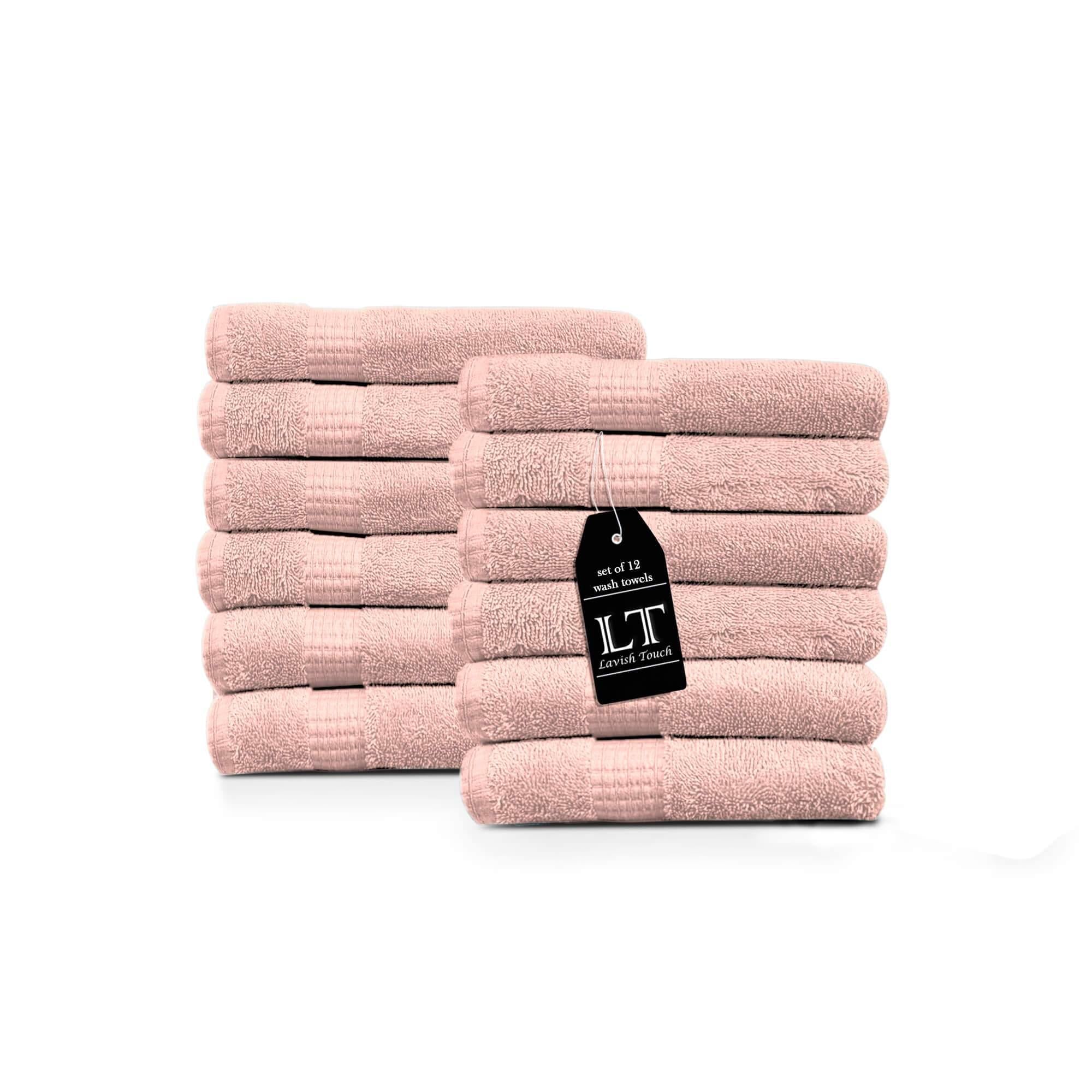 Lavish Touch 100% Cotton 600 GSM Melrose Pack of 12 Wash Towels - Zenvias