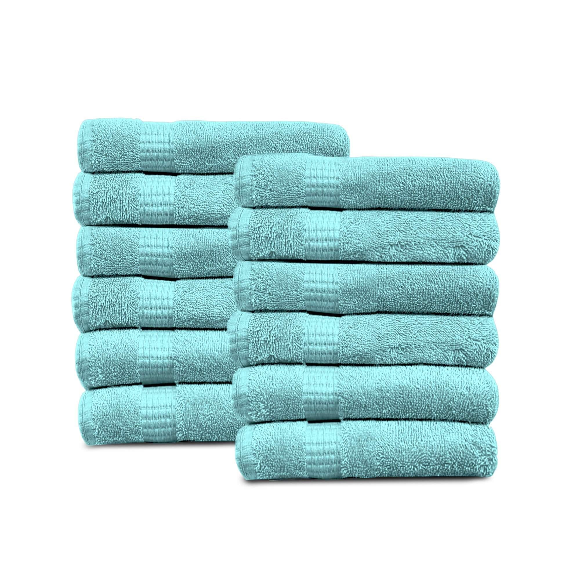 Lavish Touch 100% Cotton 600 GSM Melrose Pack of 12 Wash Towels - Zenvias