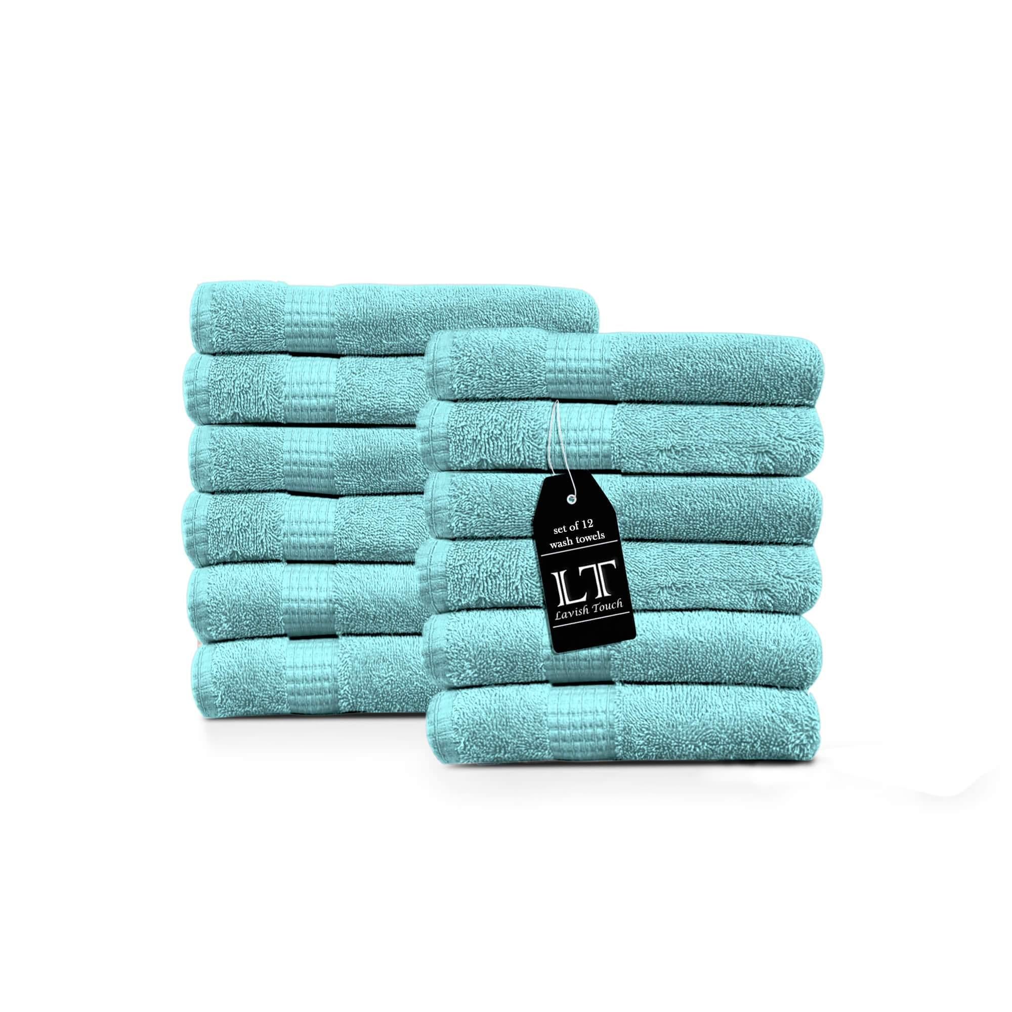Lavish Touch 100% Cotton 600 GSM Melrose Pack of 12 Wash Towels - Zenvias
