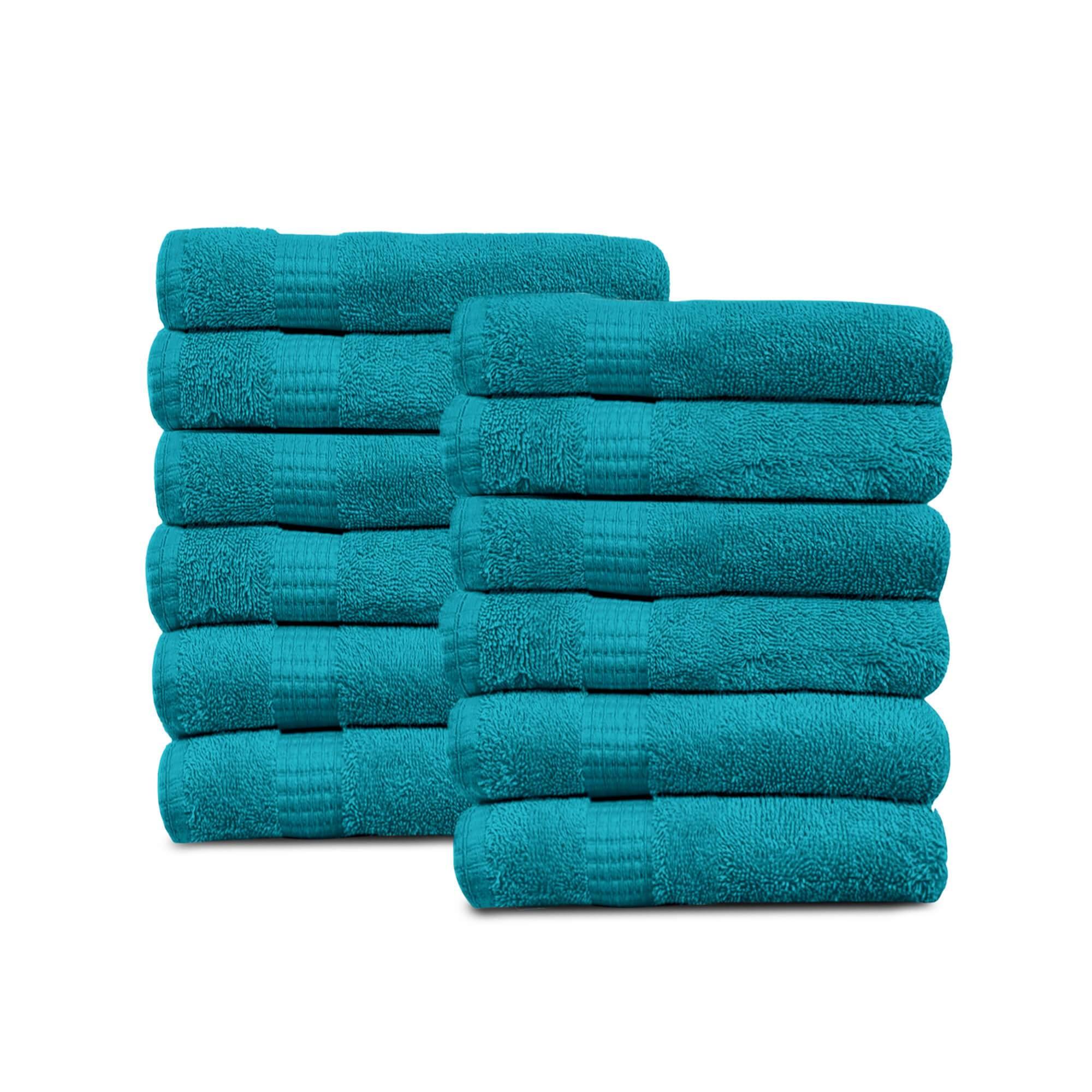 Lavish Touch 100% Cotton 600 GSM Melrose Pack of 12 Wash Towels - Zenvias
