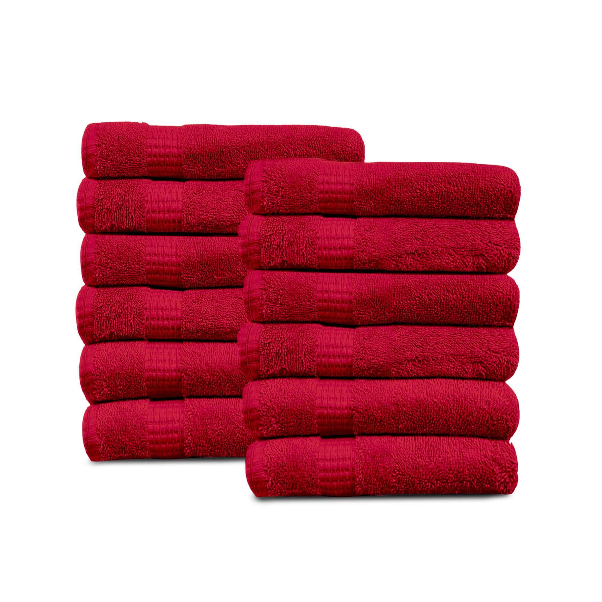 Lavish Touch 100% Cotton 600 GSM Melrose Pack of 12 Wash Towels - Zenvias