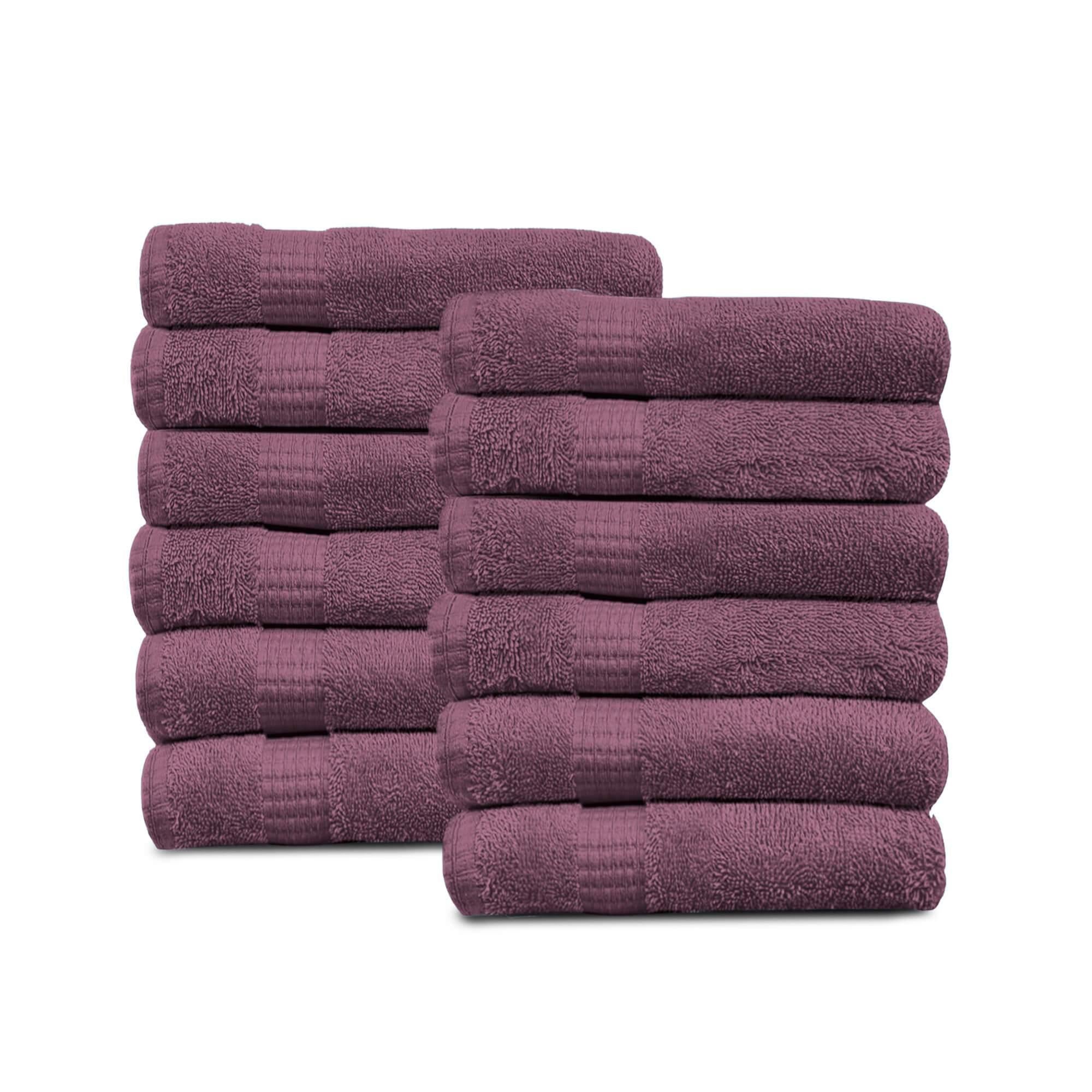 Lavish Touch 100% Cotton 600 GSM Melrose Pack of 12 Wash Towels - Zenvias
