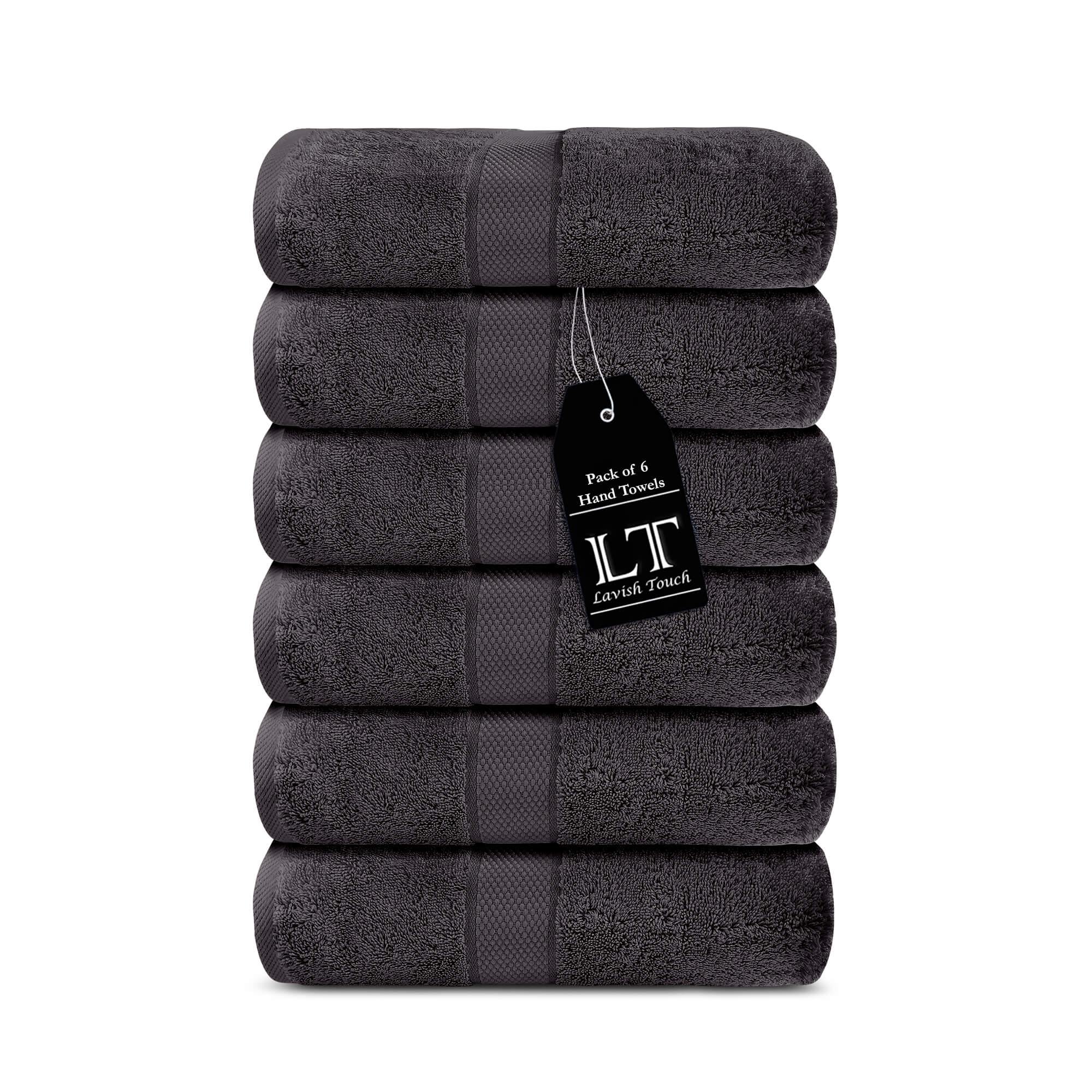 Lavish Touch 100% Cotton 600 GSM Aerocore Pack of 6 Hand Towels - Zenvias