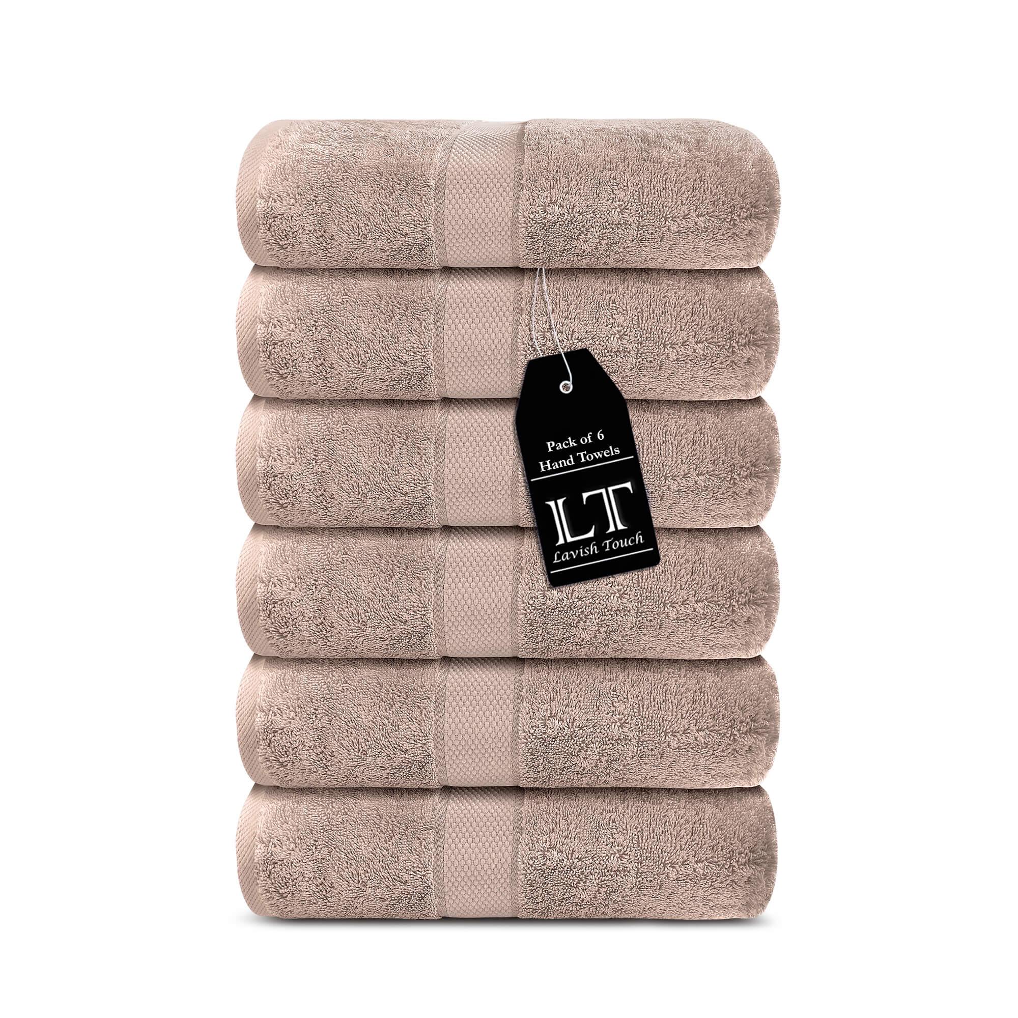 Lavish Touch 100% Cotton 600 GSM Aerocore Pack of 6 Hand Towels - Zenvias