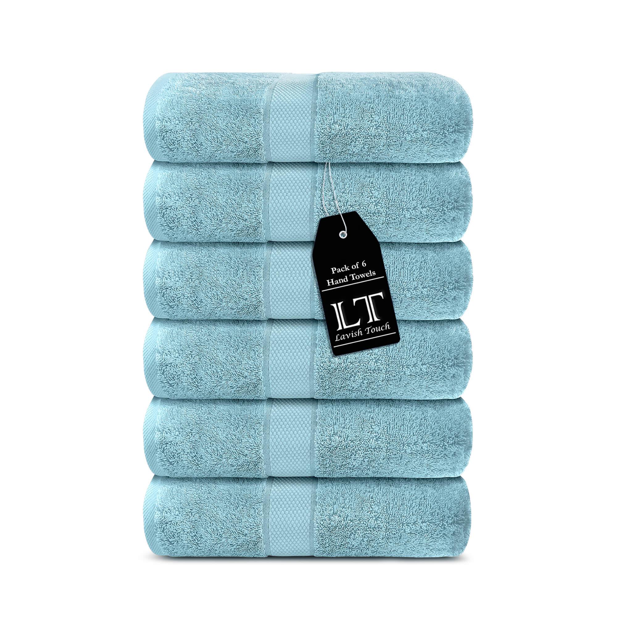 Lavish Touch 100% Cotton 600 GSM Aerocore Pack of 6 Hand Towels - Zenvias