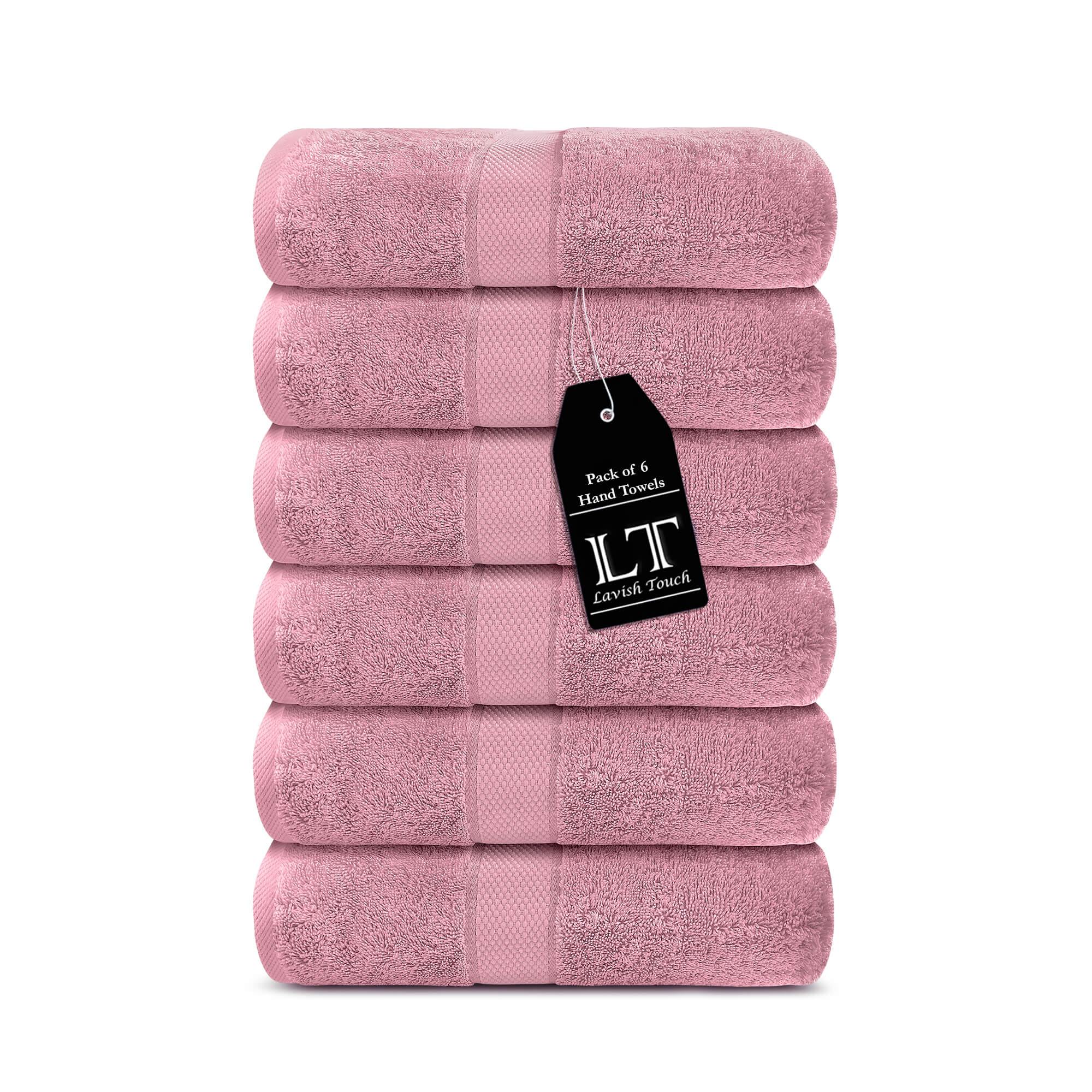 Lavish Touch 100% Cotton 600 GSM Aerocore Pack of 6 Hand Towels - Zenvias