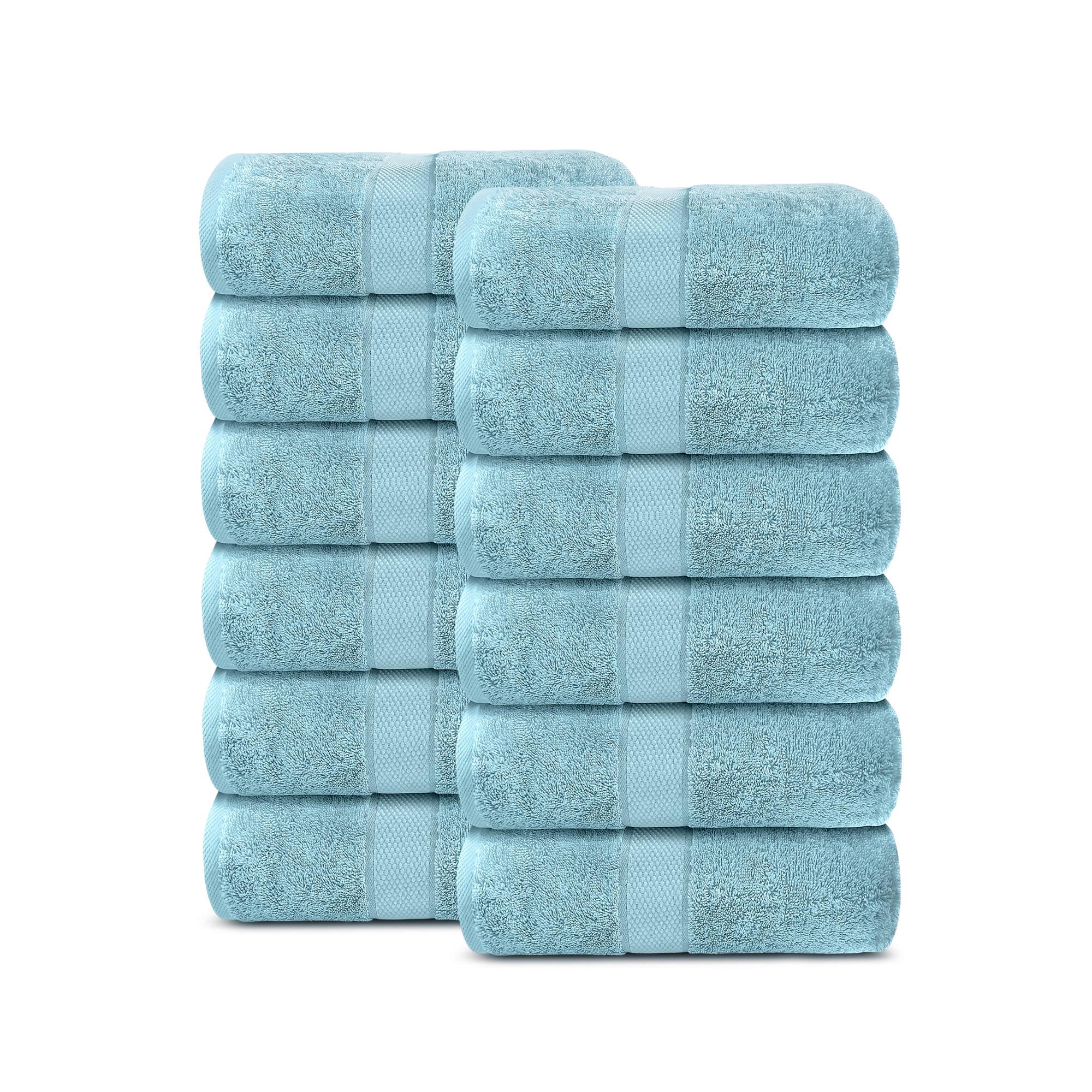 Lavish Touch 100% Cotton 600 GSM Aerocore Pack of 12 Face Towels - Zenvias