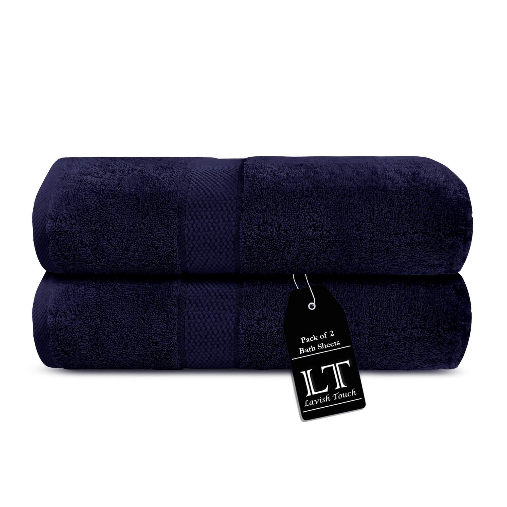 Lavish Touch 100% Cotton 600 GSM Aerocore Pack of 2 Bath Sheets - Zenvias