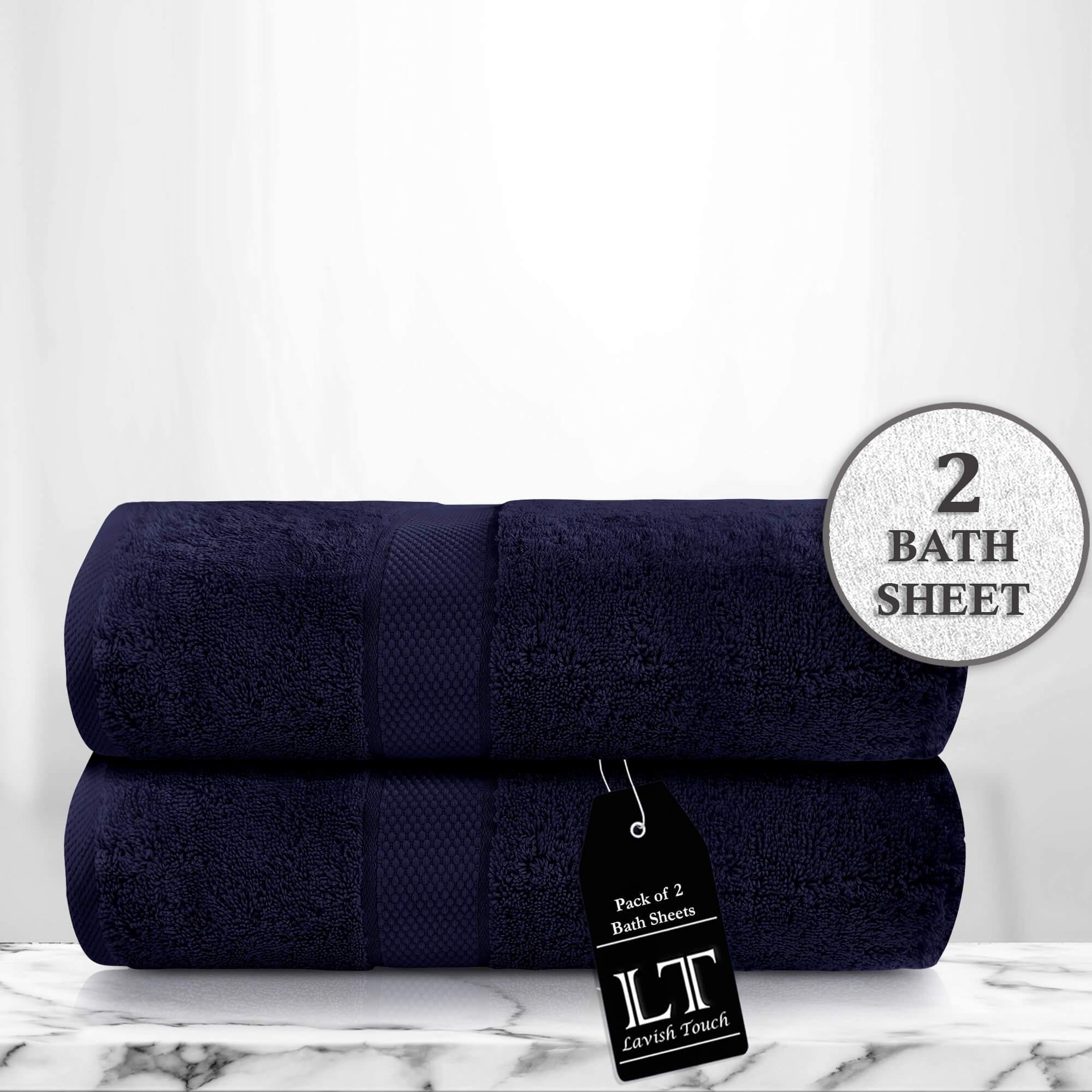Lavish Touch 100% Cotton 600 GSM Aerocore Pack of 2 Bath Sheets - Zenvias