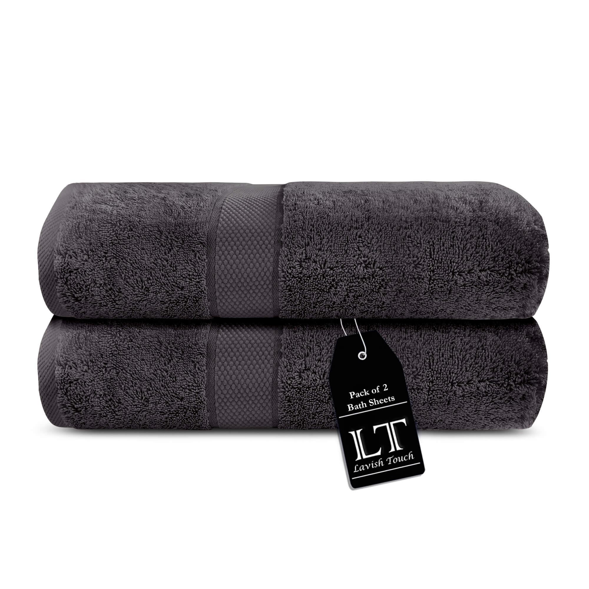 Lavish Touch 100% Cotton 600 GSM Aerocore Pack of 2 Bath Sheets - Zenvias