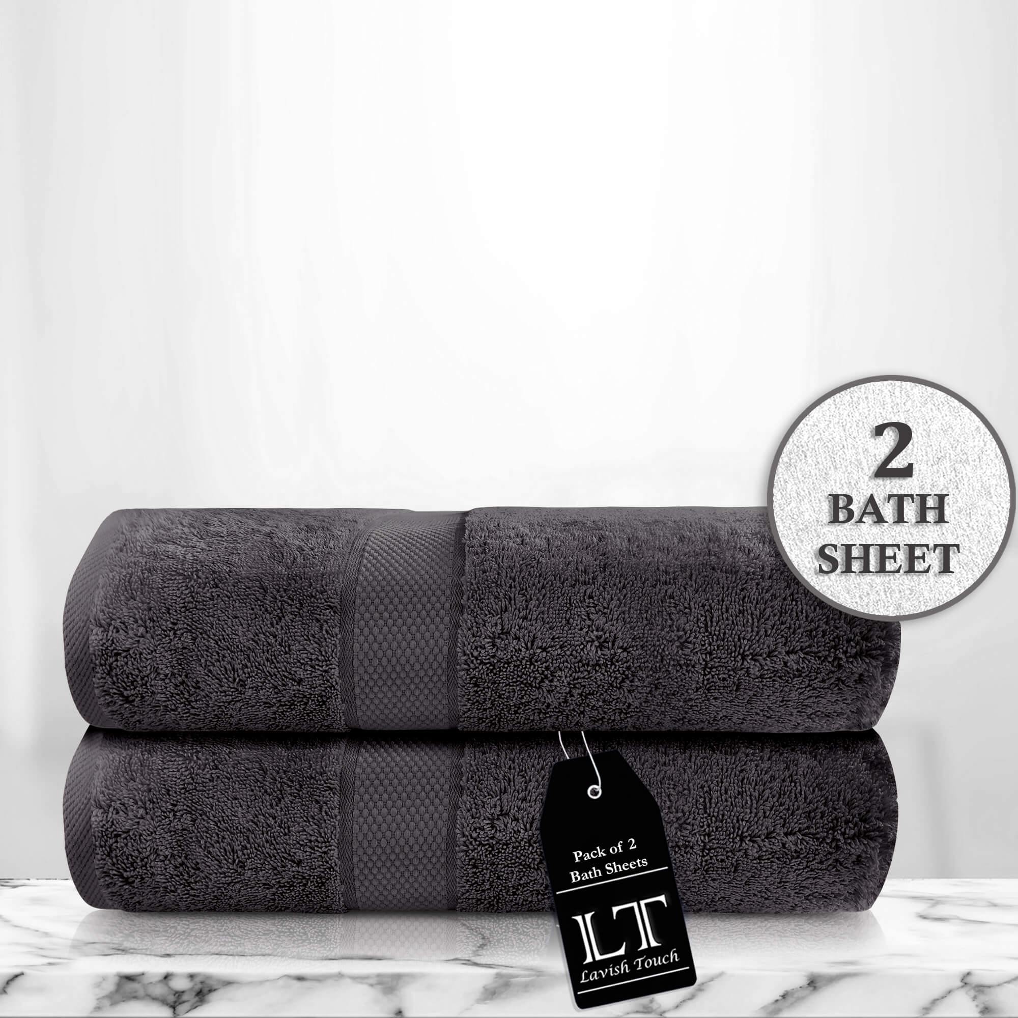 Lavish Touch 100% Cotton 600 GSM Aerocore Pack of 2 Bath Sheets - Zenvias