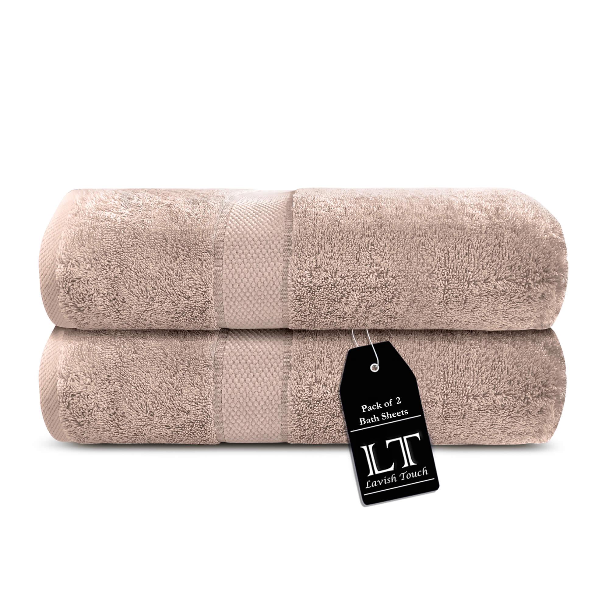 Lavish Touch 100% Cotton 600 GSM Aerocore Pack of 2 Bath Sheets - Zenvias