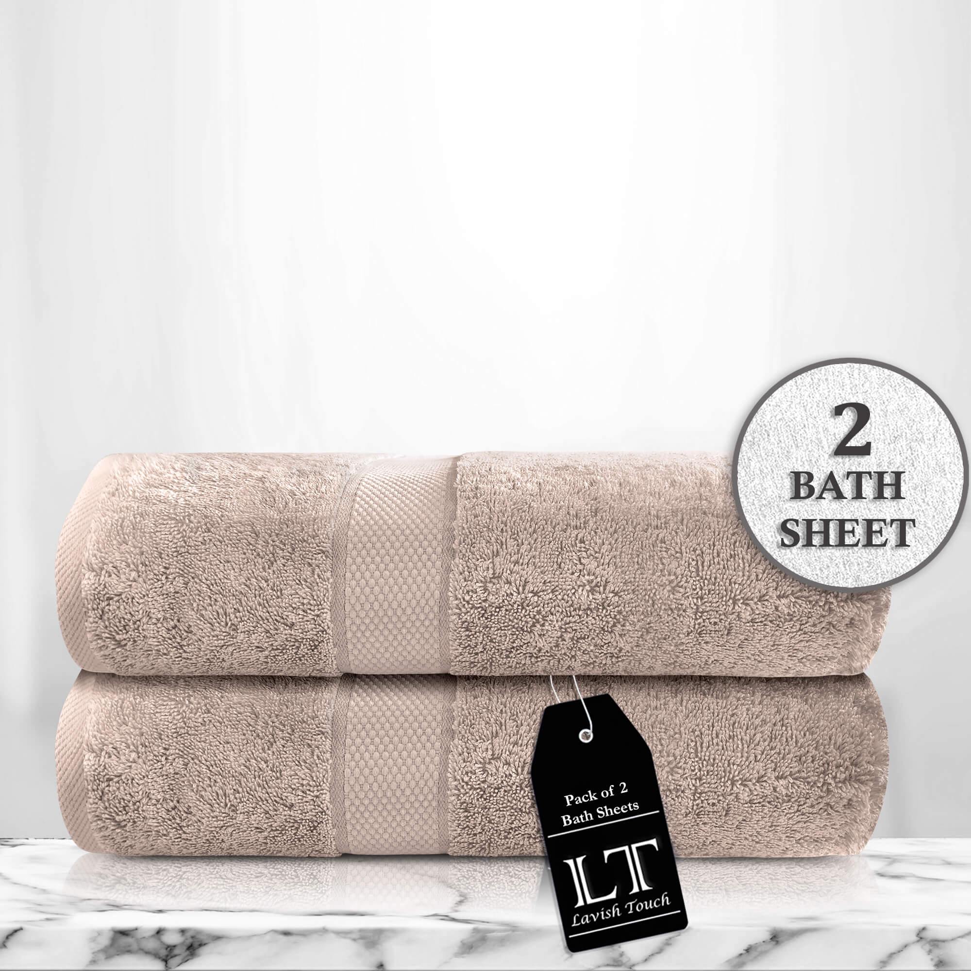 Lavish Touch 100% Cotton 600 GSM Aerocore Pack of 2 Bath Sheets - Zenvias